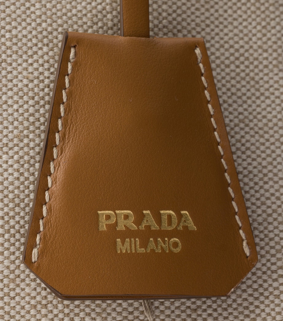 Prada Small Canvas Jardinière Top-Handle Bag Neutral Image 6