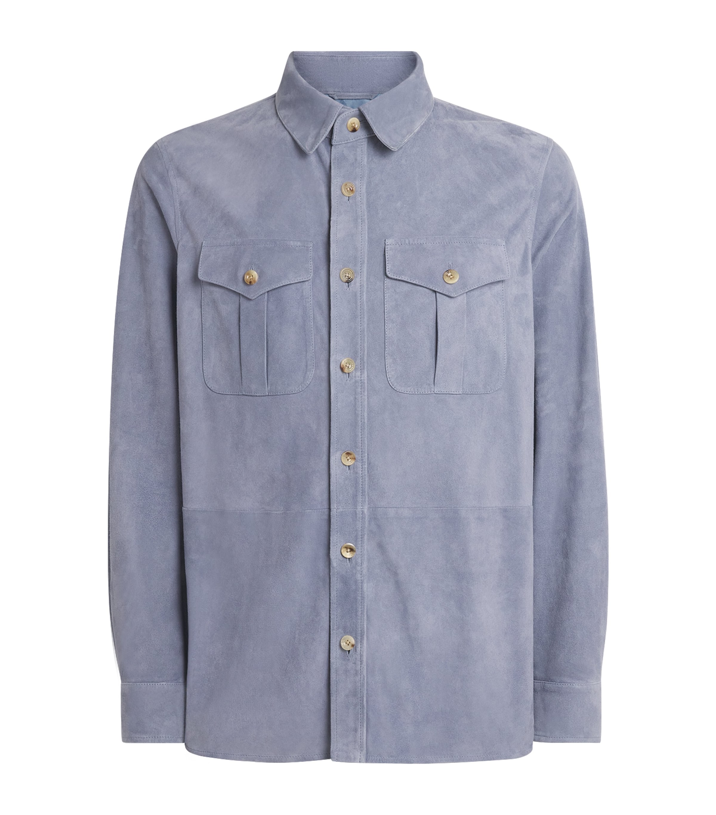 Suede Barron Overshirt BLUE Image 1