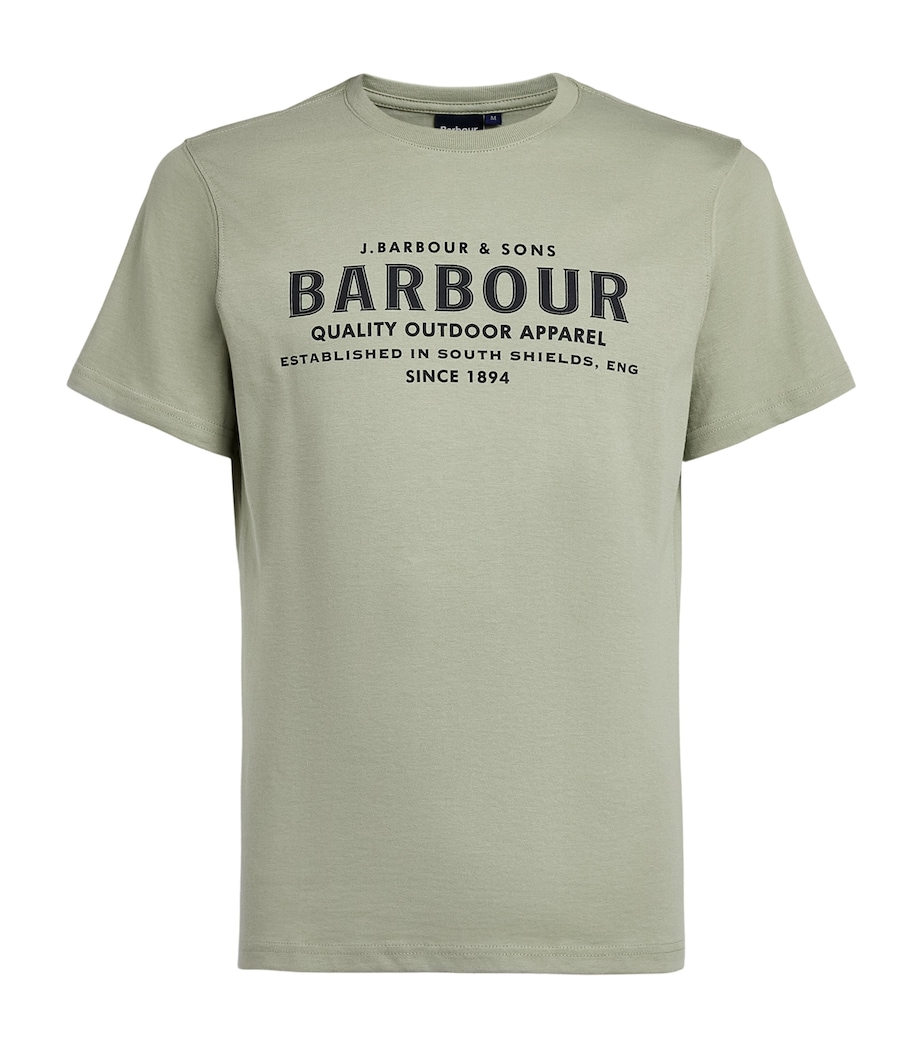 Barbour Mens Printed Moorside T-Shirt Mineral Green Image 1