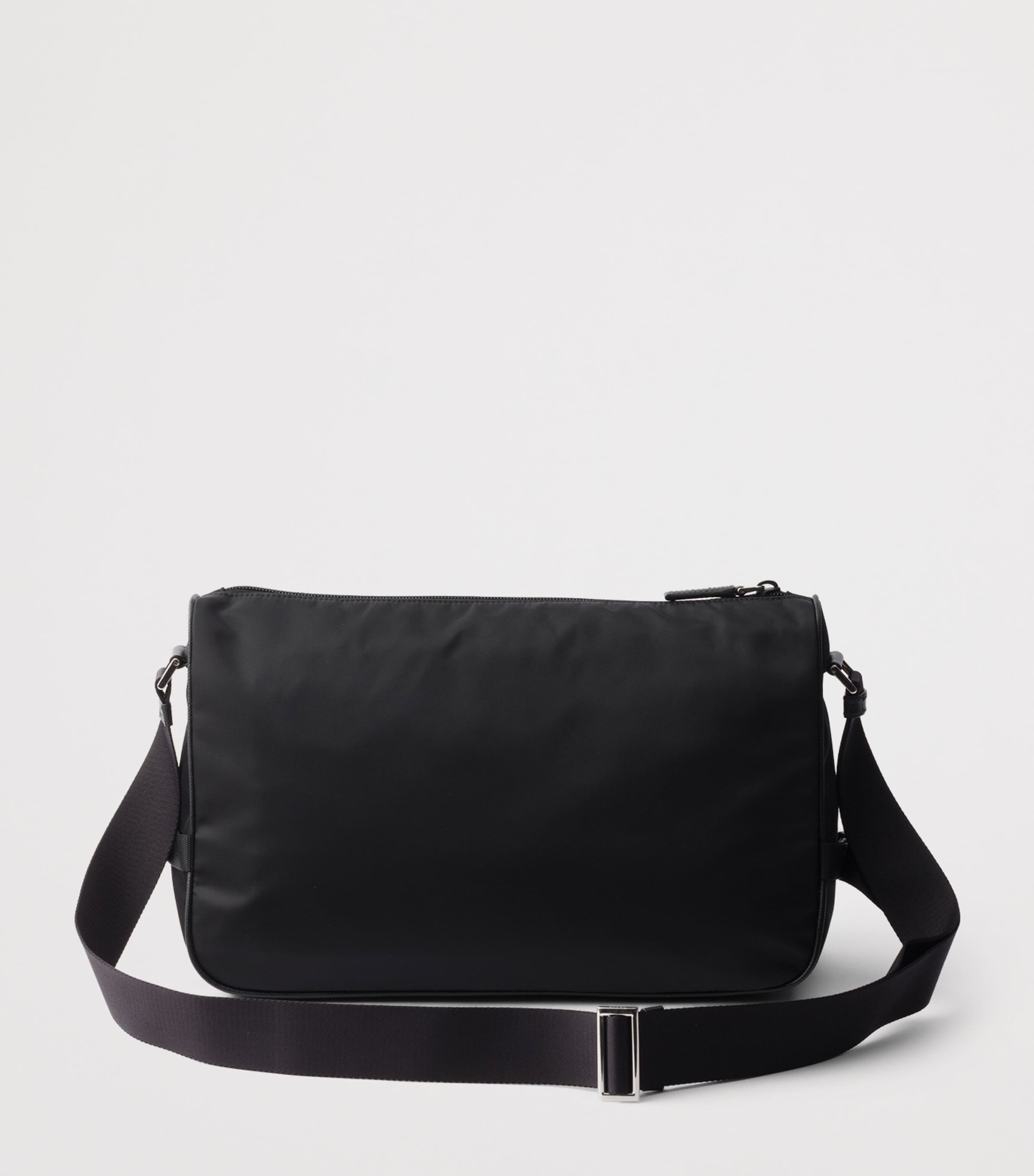 Large Re-Nylon and Leather Messenger Bag F0002 Image 3