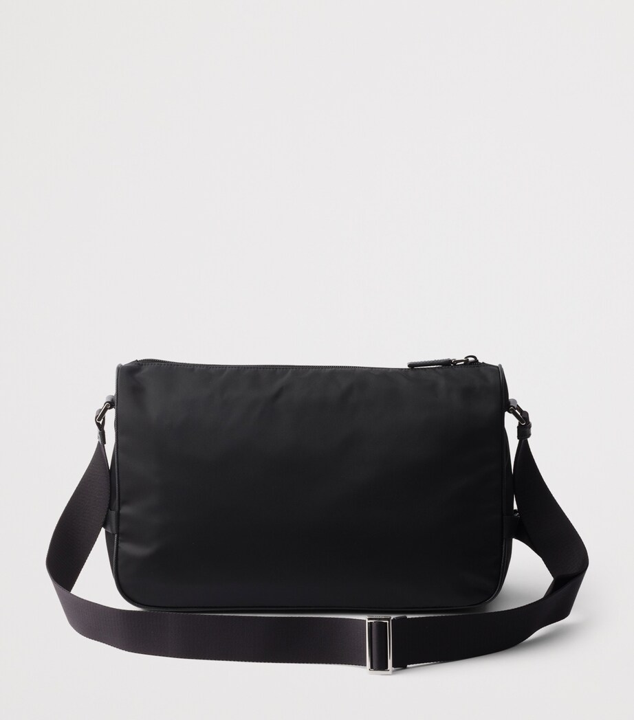Large Re-Nylon and Leather Messenger Bag F0002 Image 3