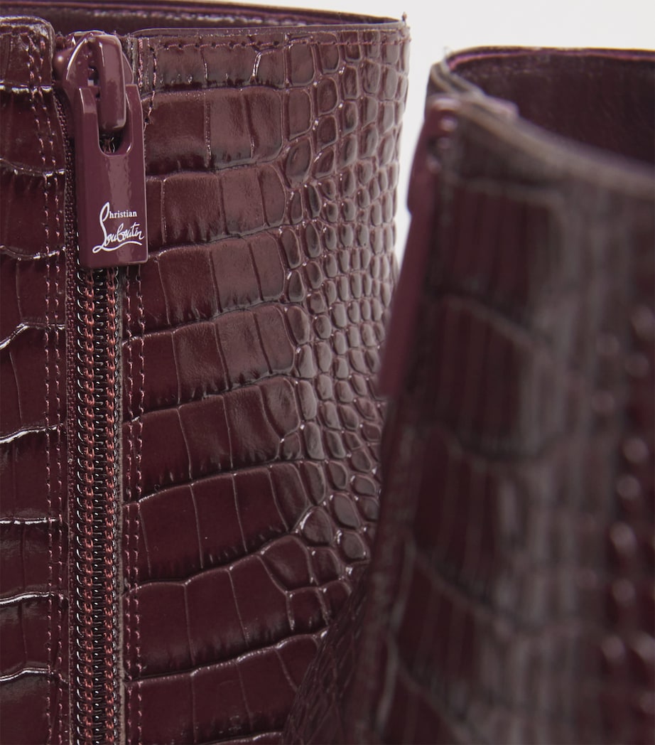 Miss Z Booty Alligator-Embossed Leather Ankle Boots 100 R813 Image 6