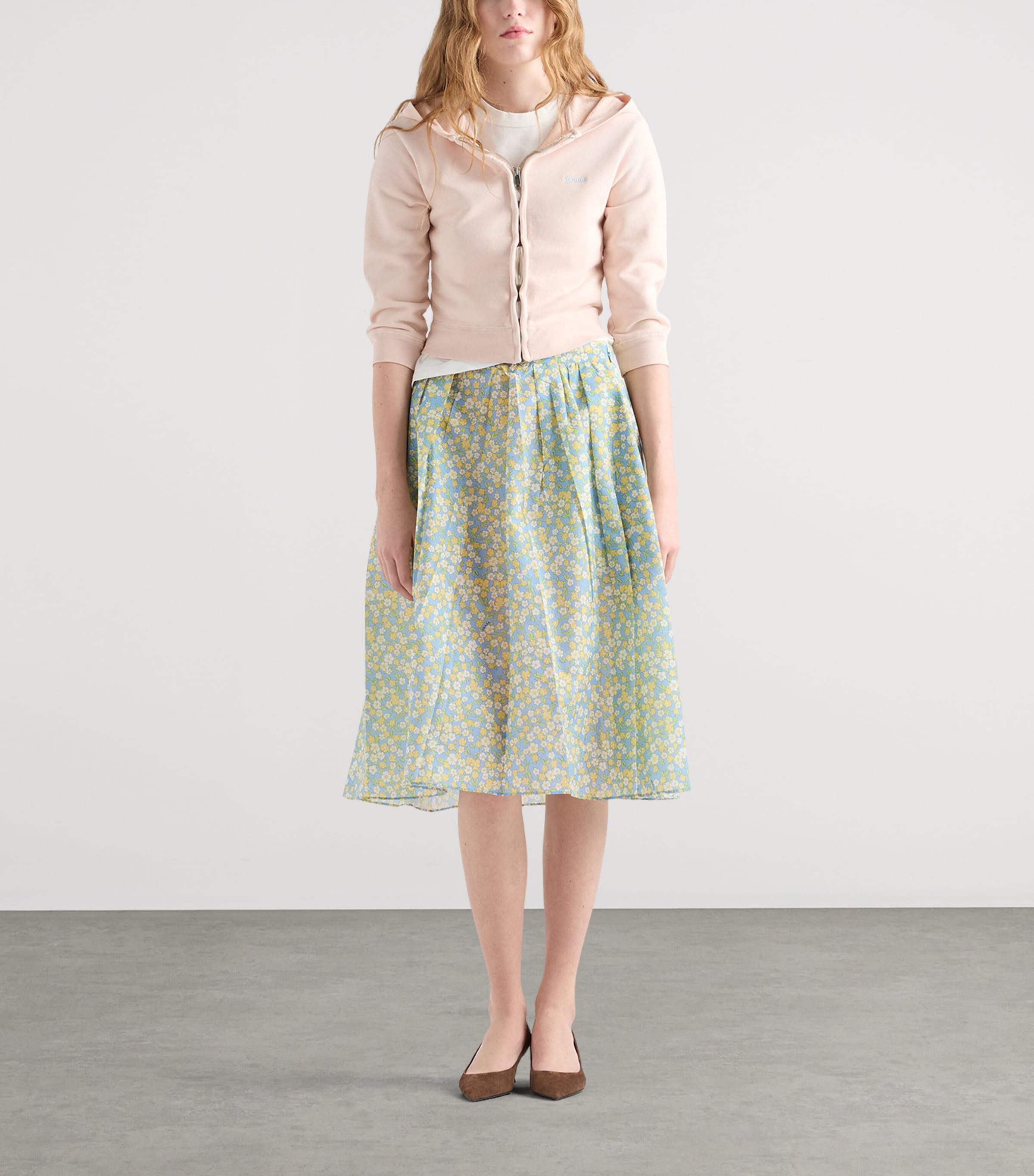 Prada Womens Cotton Fleece Hoodie Image 2