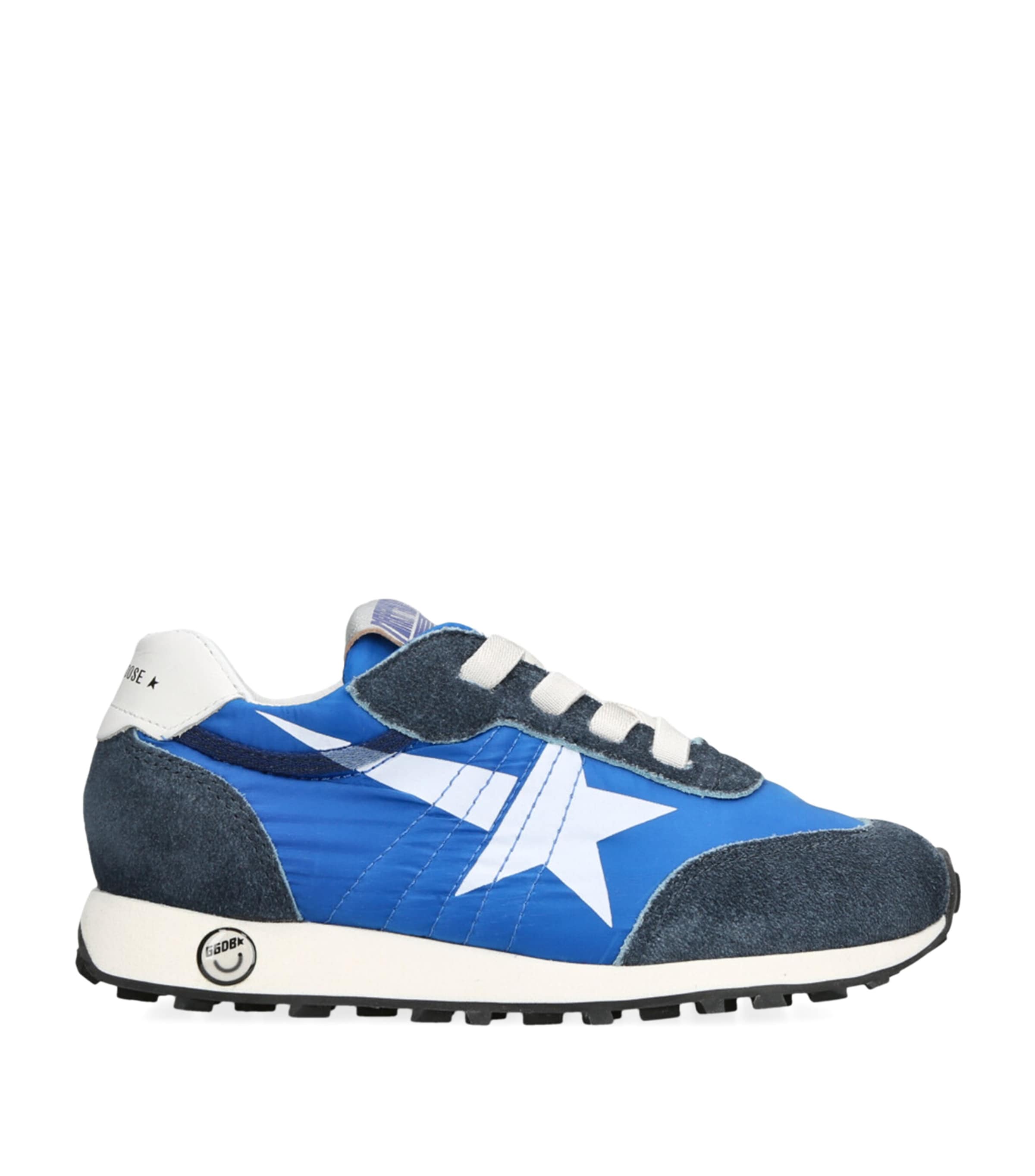 Golden Goose Blue/dark Kids' Running Marathon Suede And Mesh Low-top Trainers Eur 19 / 3 Uk In Blue
