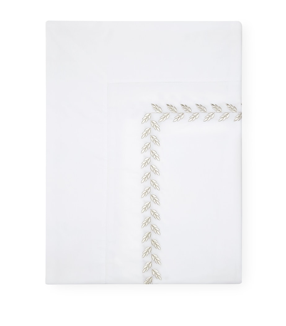 Federico Super King Flat Sheet (270cm x 300cm) WHT/ANTIQUE SVR Image 1