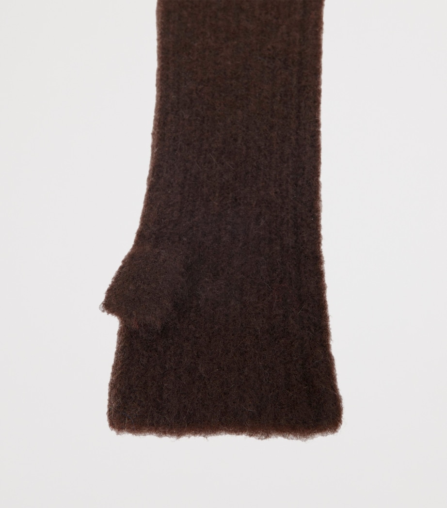 Maje Yak-Blend Mittens Dark Brown Image 4
