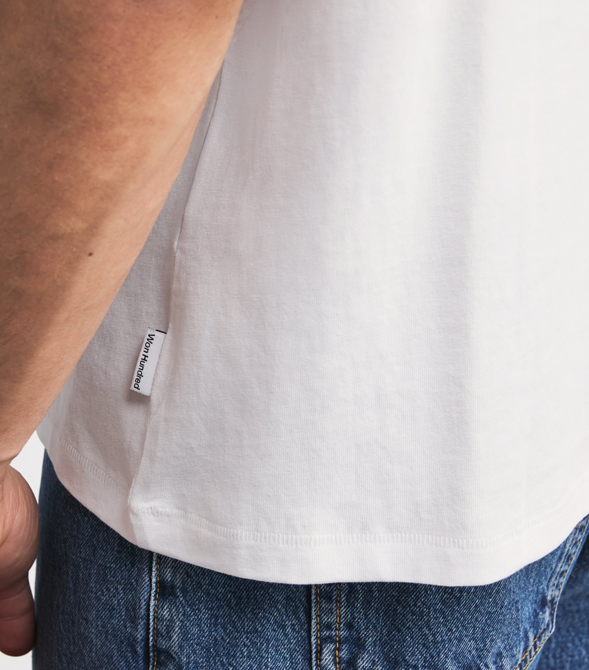 Won Hundred Mens Organic Cotton Houston T-Shirt Washed White Image 6