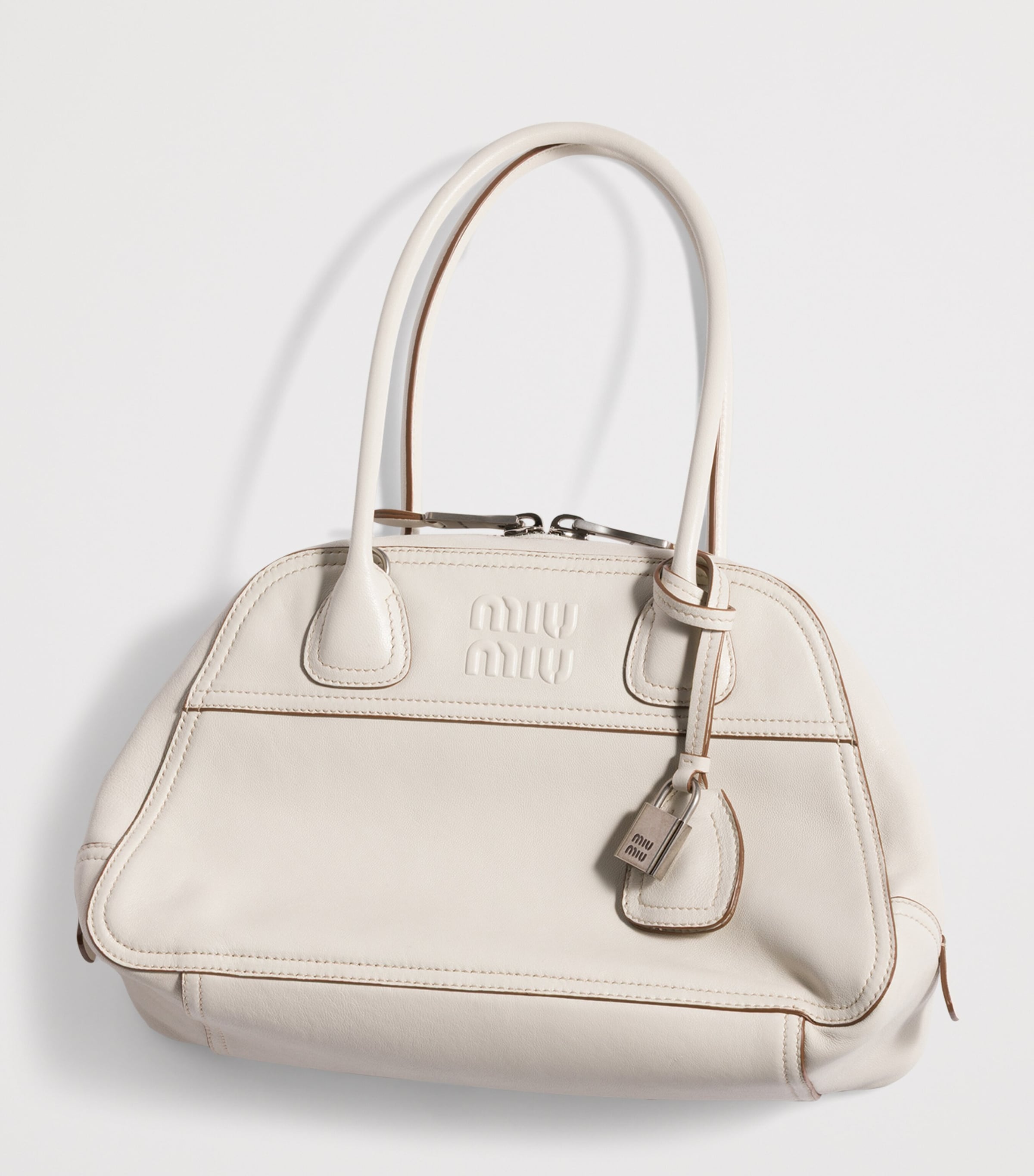Miu Miu Nappa Leather Vivant Top-Handle Bag Neutral Image 4