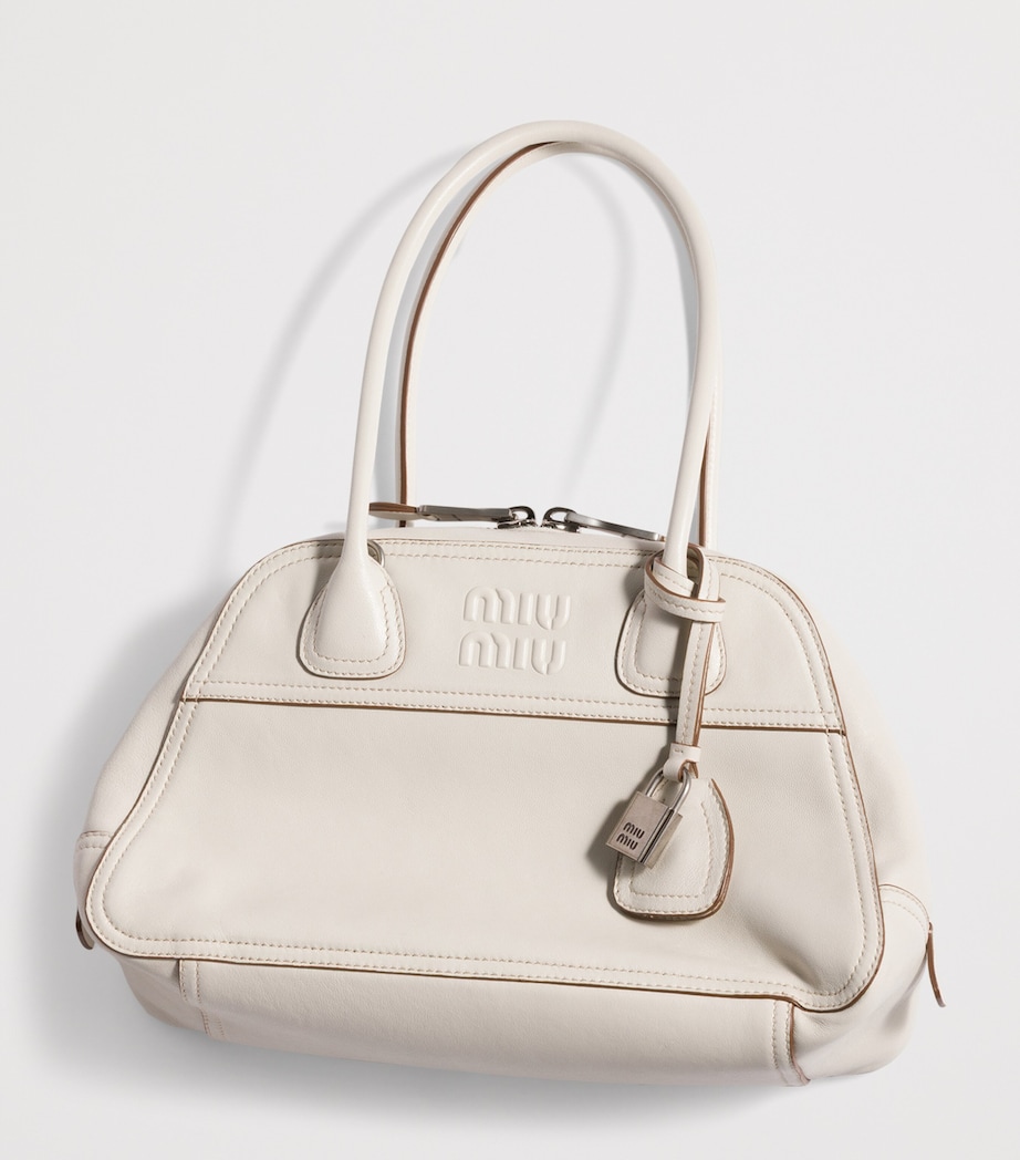 Miu Miu Nappa Leather Vivant Top-Handle Bag Neutral Image 4