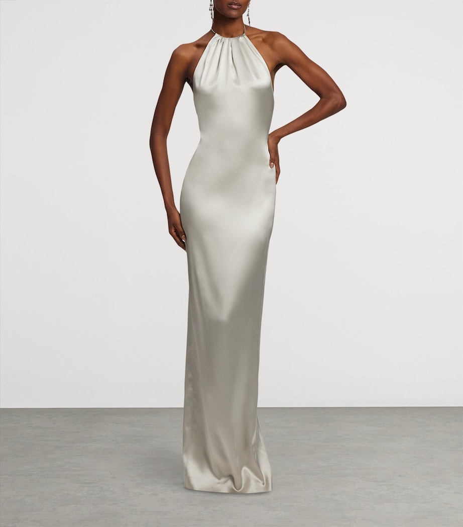 Stretch-Satin Corra Maxi Dress MIST Image 9