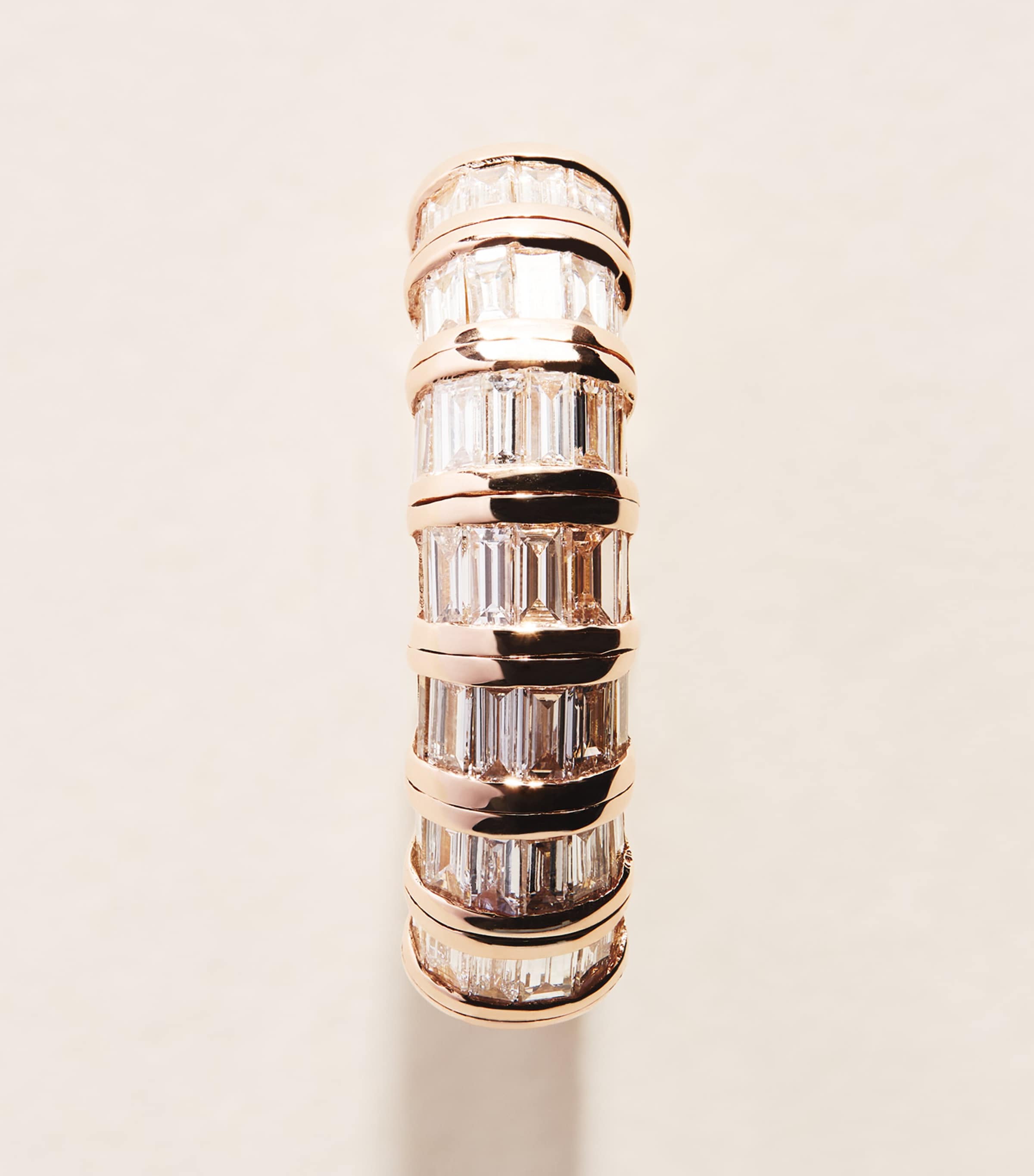 SHAY Rose Gold and Diamond Baguette Ring Rose Gold Image 3