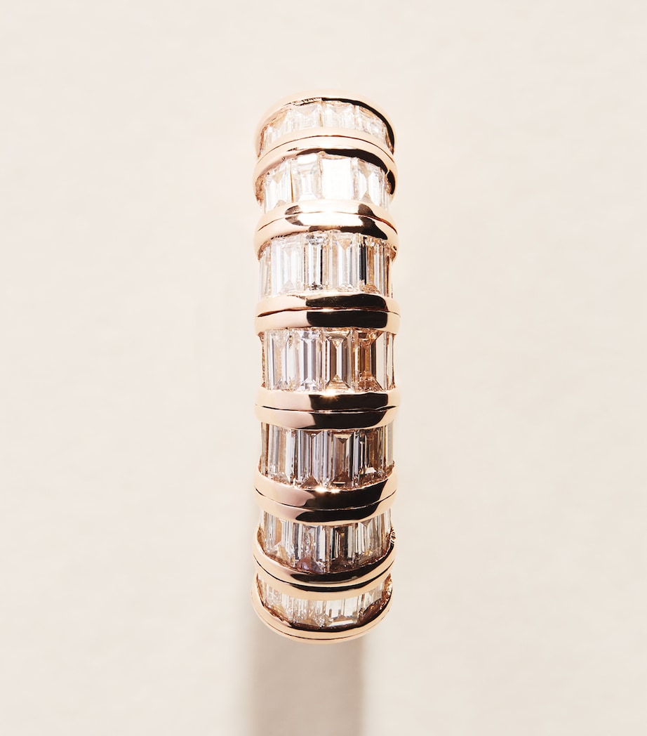 SHAY Rose Gold and Diamond Baguette Ring Rose Gold Image 3