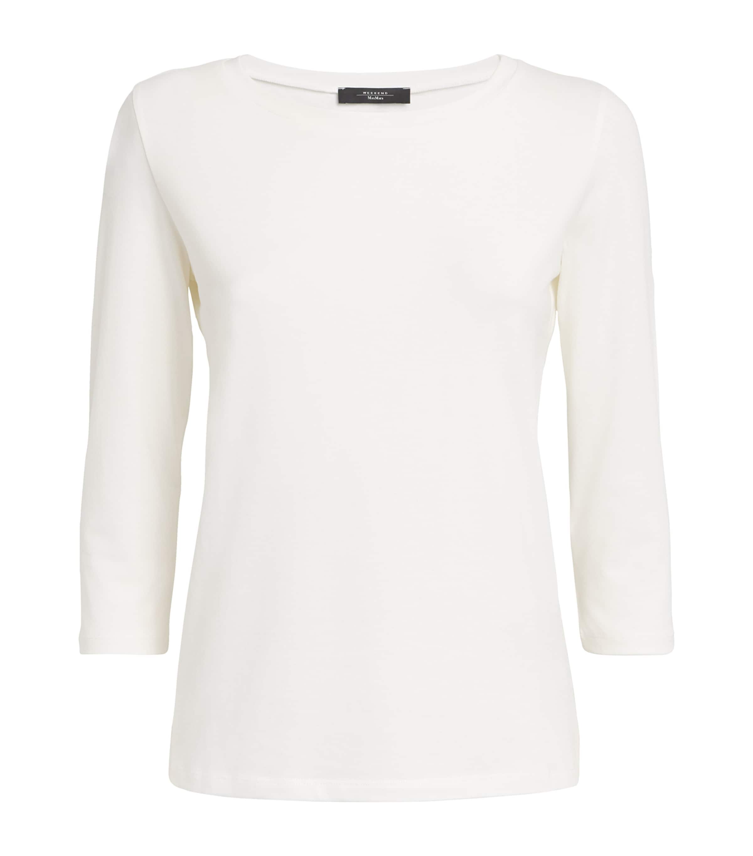 Weekend Max Mara Womens Cotton-Blend T-Shirt White Image 1