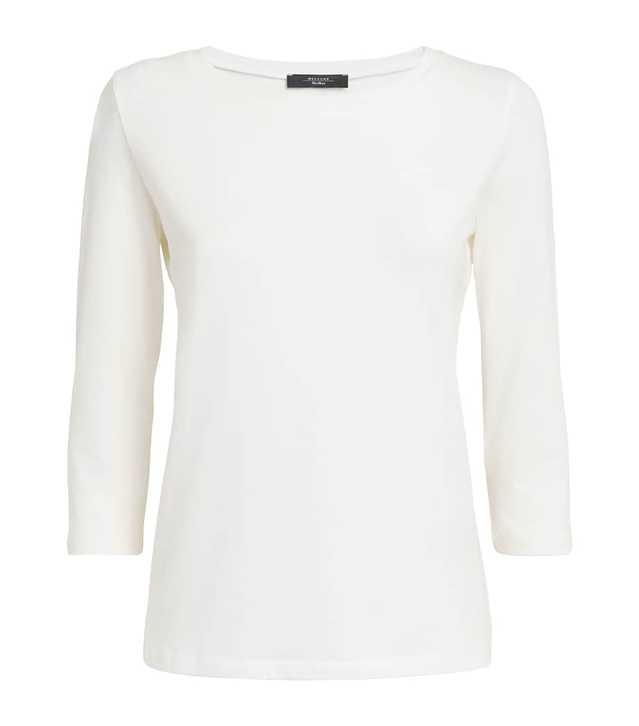 Weekend Max Mara Womens Cotton-Blend T-Shirt White Image 1