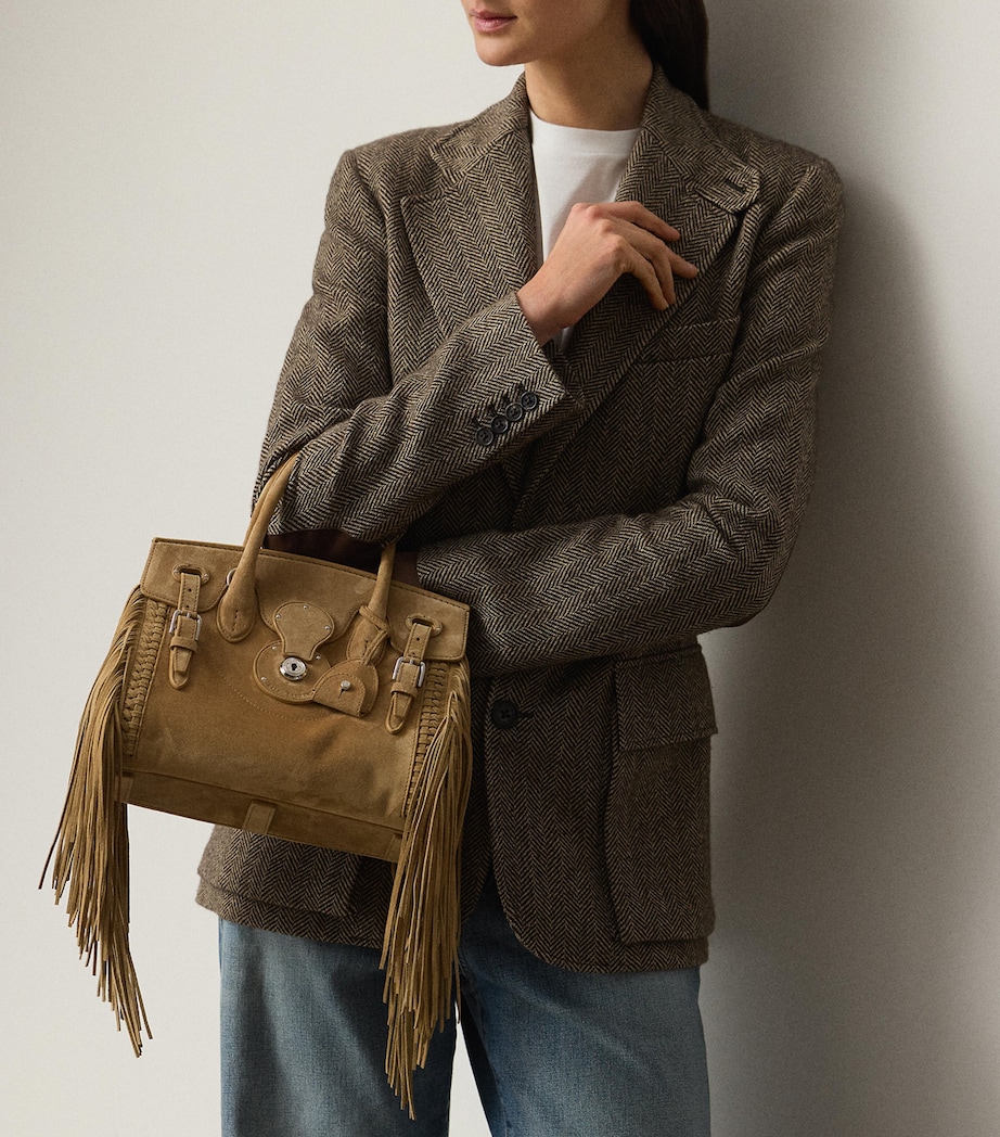 Suede Soft Ricky 27 Top-Handle Bag DARK TAN Image 6