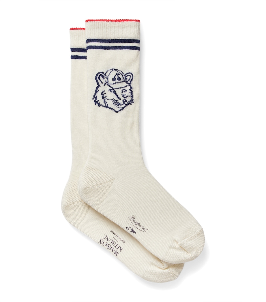 Bonpoint Cotton-Blend Socks Blanc Lait Image 1