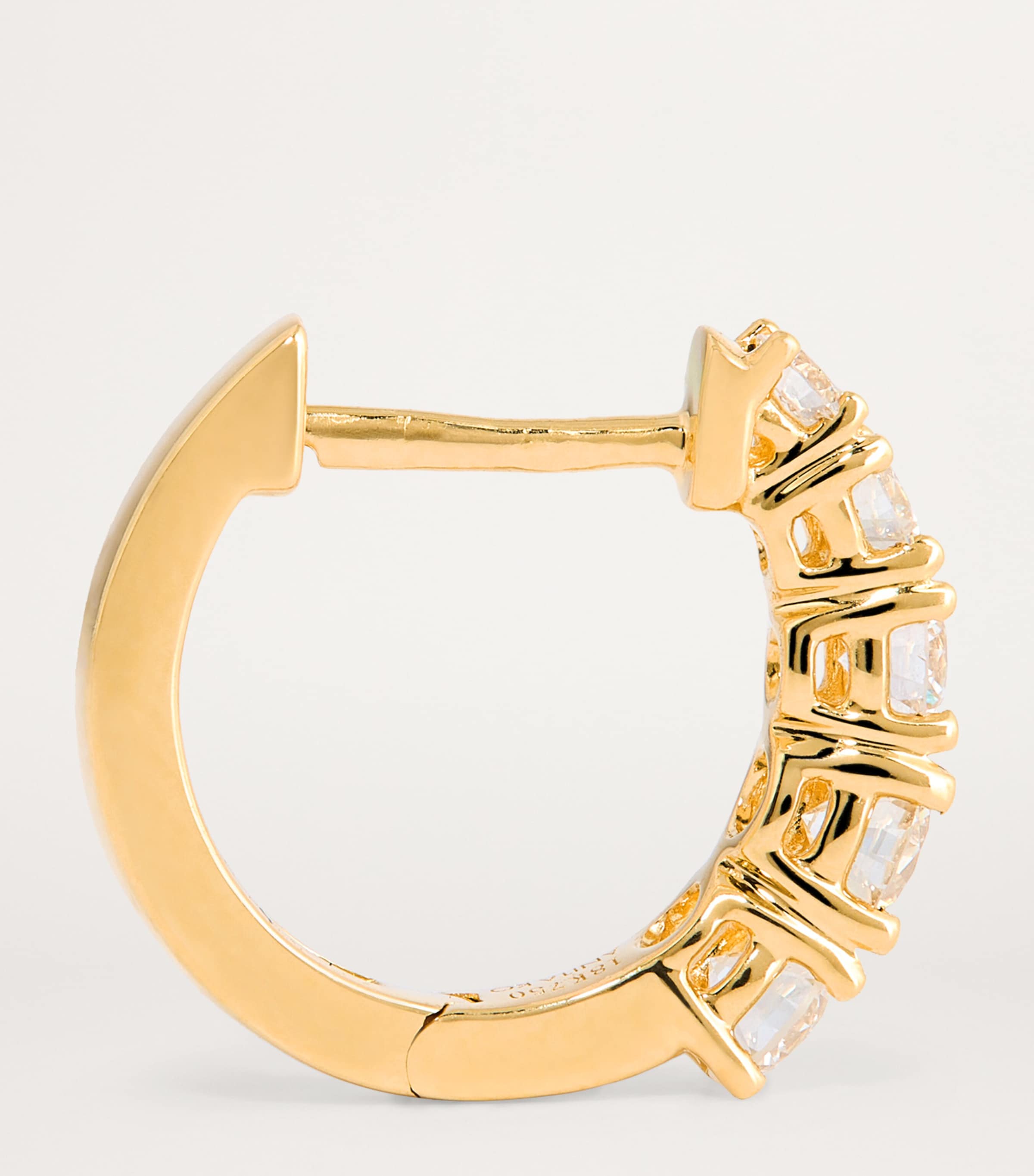 Yellow Gold and Diamond Huggie Earrings YELLOW GOLD Image 4