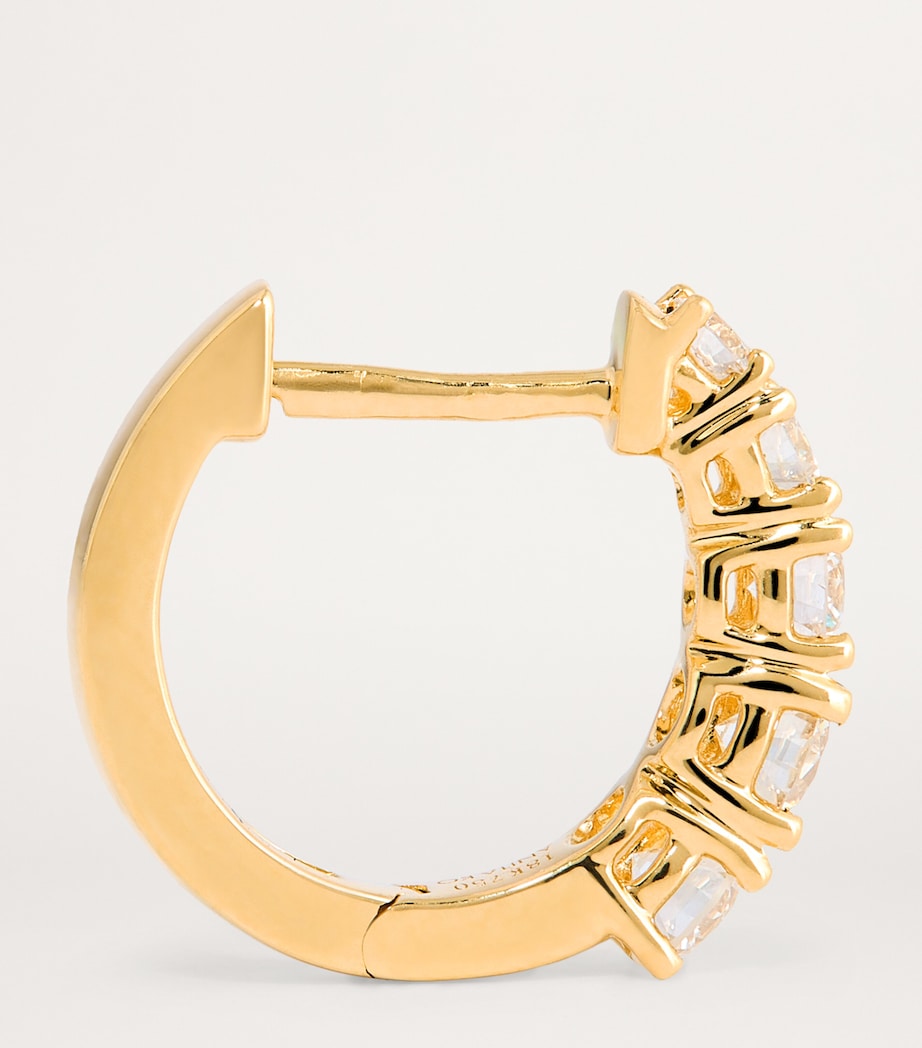 Yellow Gold and Diamond Huggie Earrings YELLOW GOLD Image 4