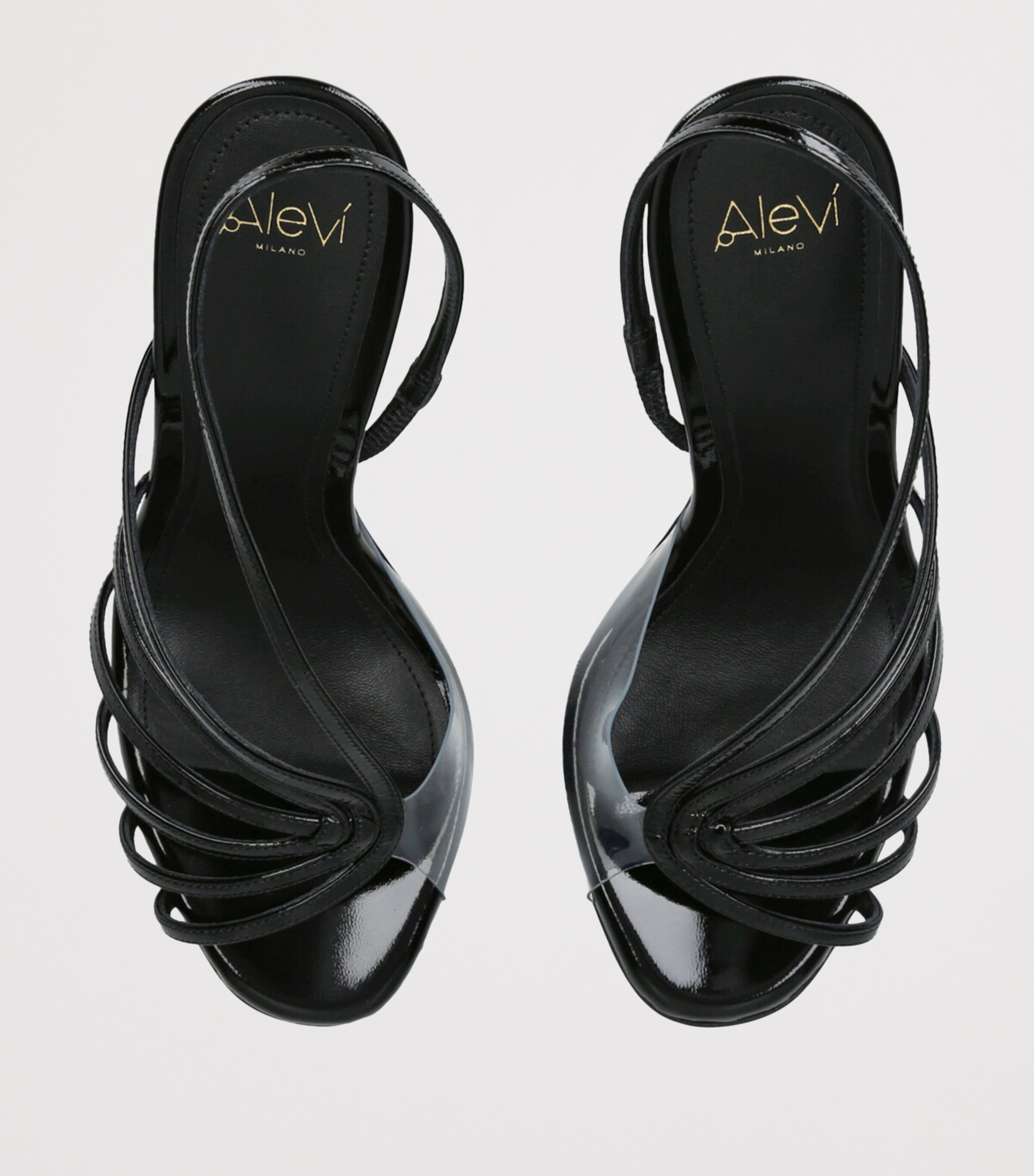 Leather Star Heeled Sandals 110 BLACK Image 4