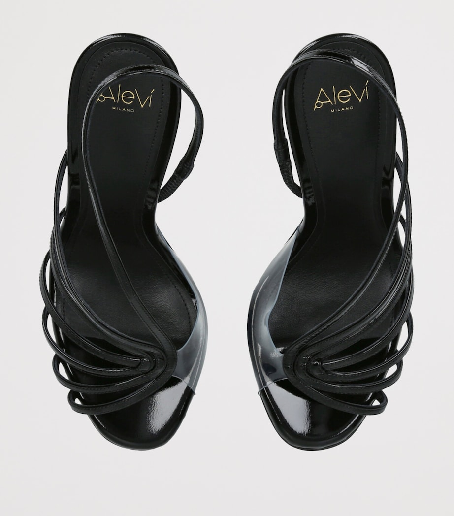 Leather Star Heeled Sandals 110 BLACK Image 4
