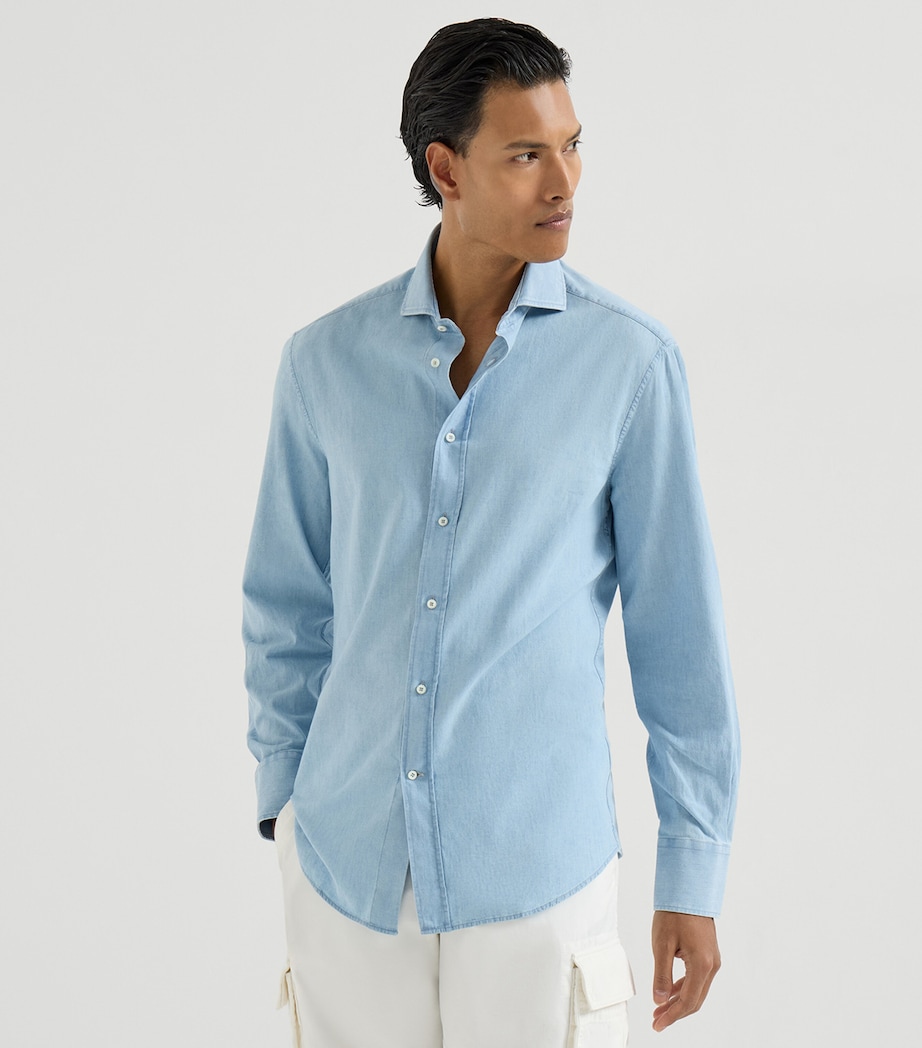 Brunello Cucinelli Mens Denim Shirt Image 2