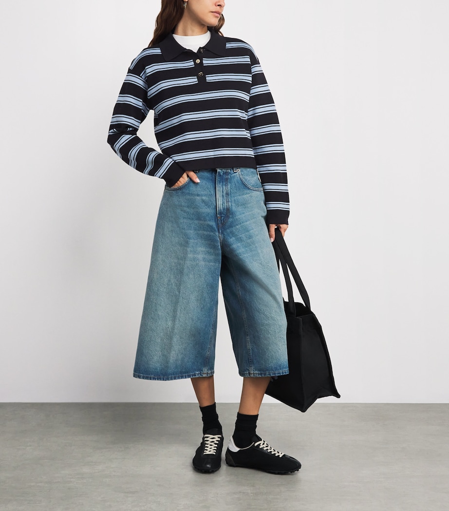 Cotton-Silk-Linen Polo Shirt NAVY BLUE Image 2