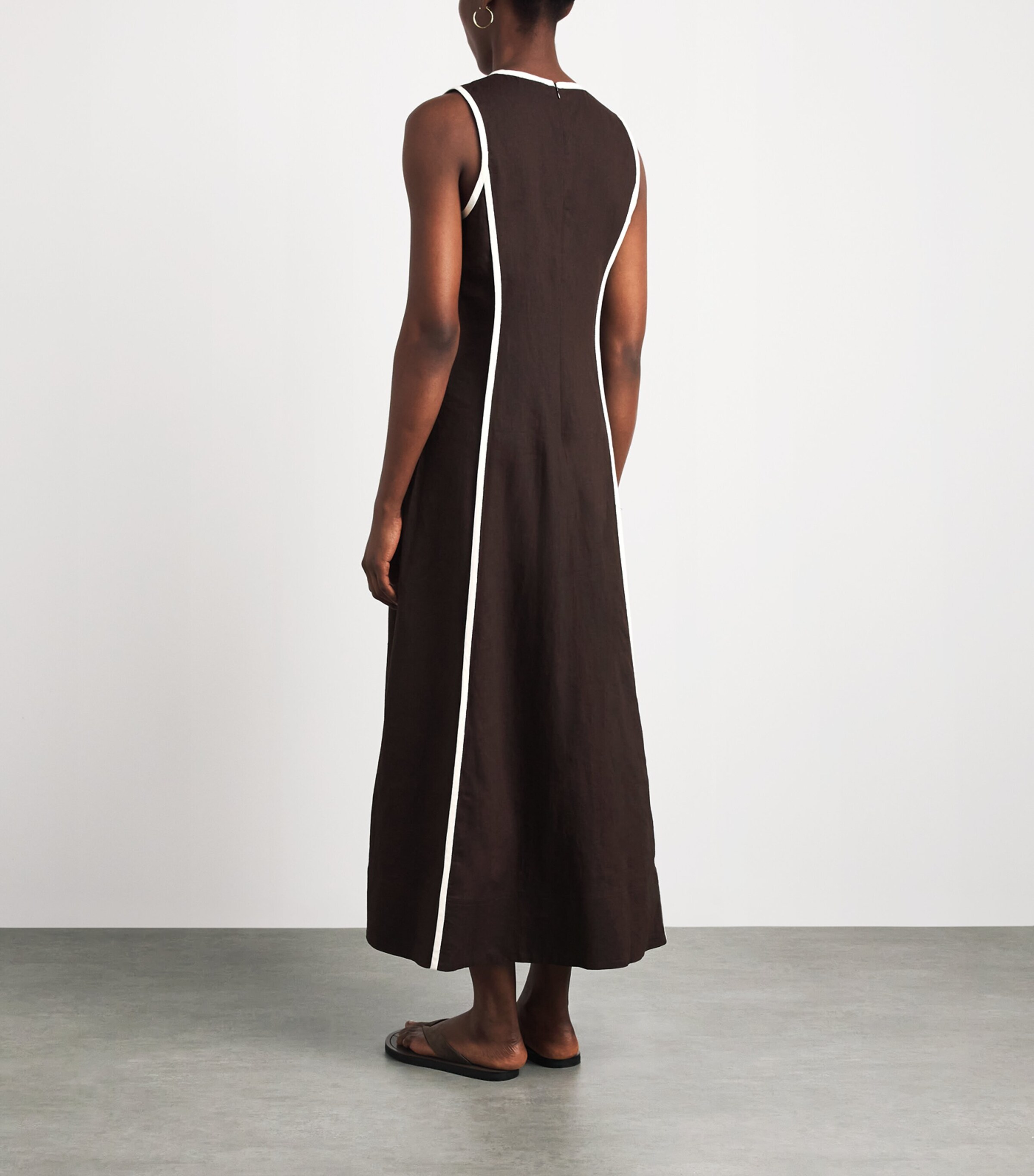 ME+EM Womens Effortless Maxi Dress Brown/light Cream Image 4