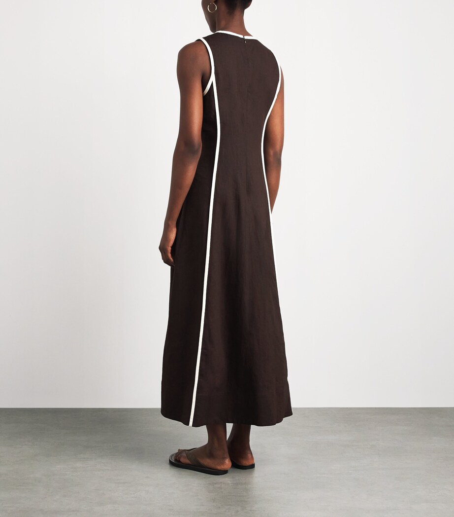 ME+EM Womens Effortless Maxi Dress Brown/light Cream Image 4