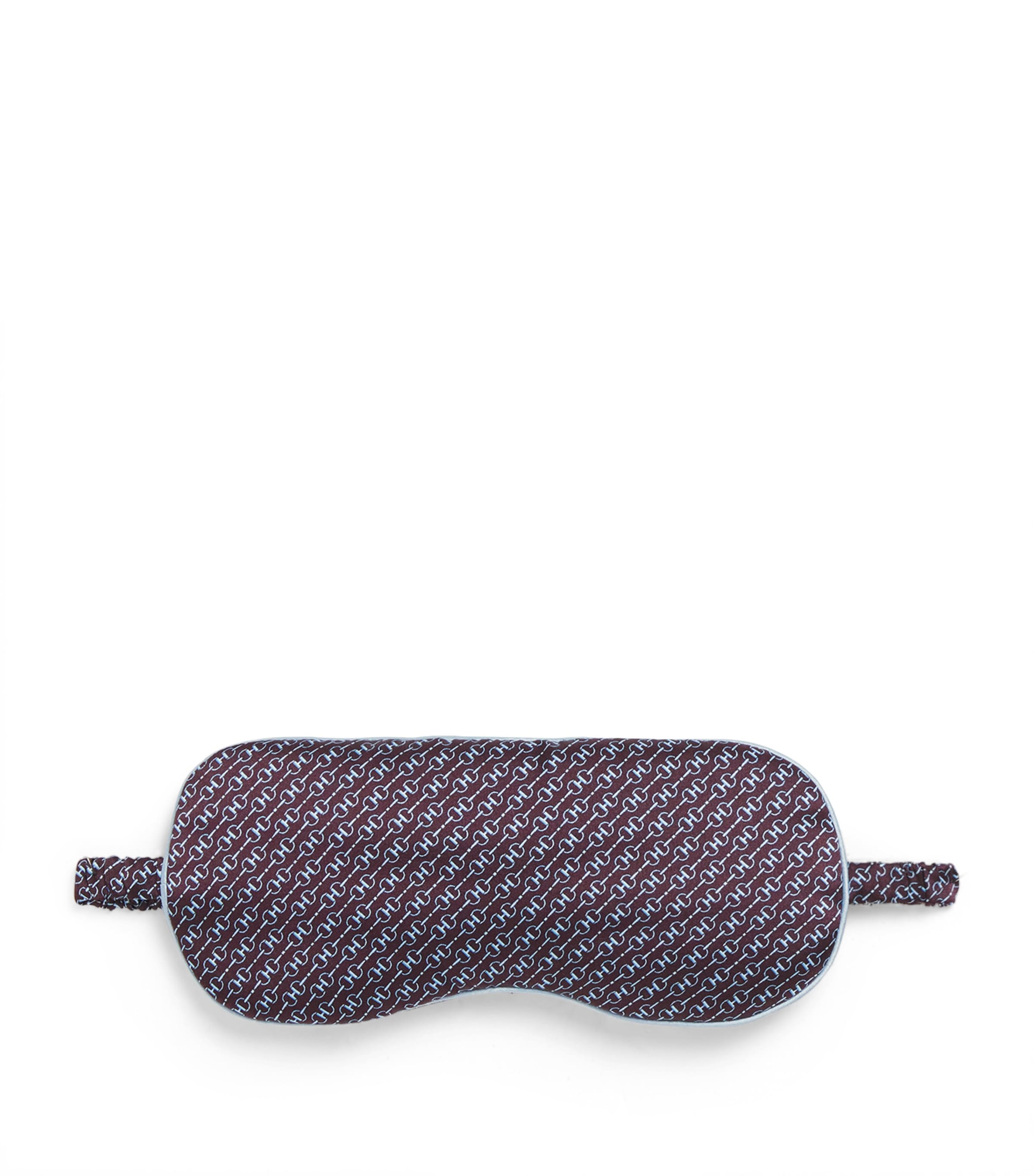 Silk Snaffle Print Sleep Mask BURGUNDY Image 1