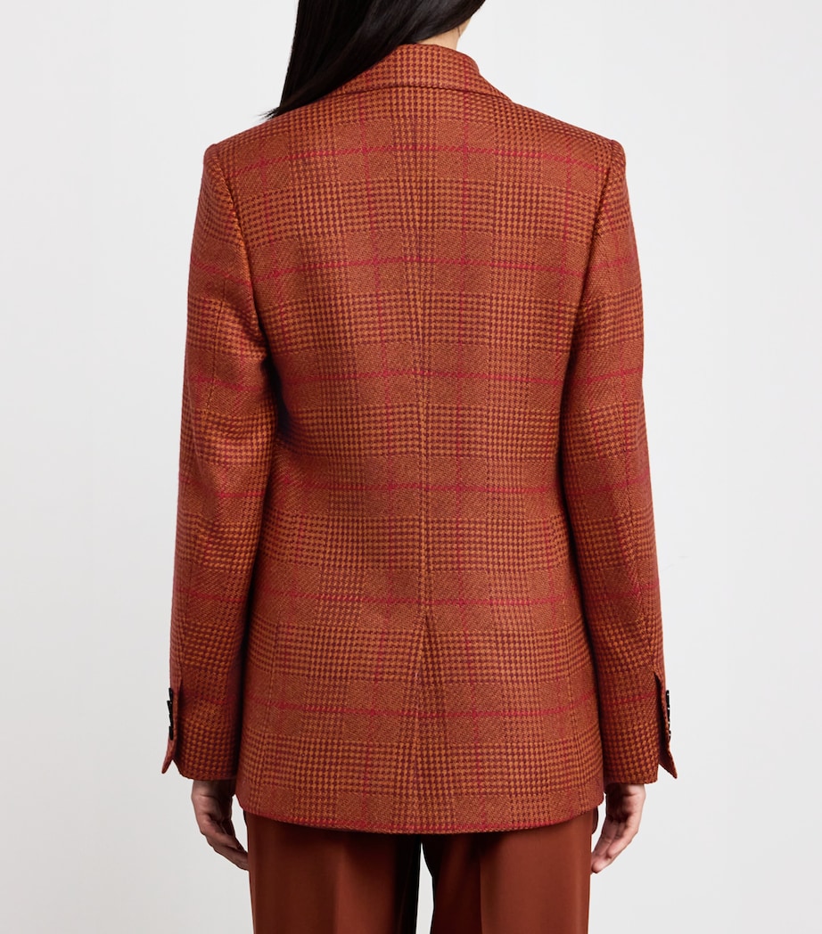 Silk-Cashmere Double-Breasted Blazer BRICK/BLACK Image 4