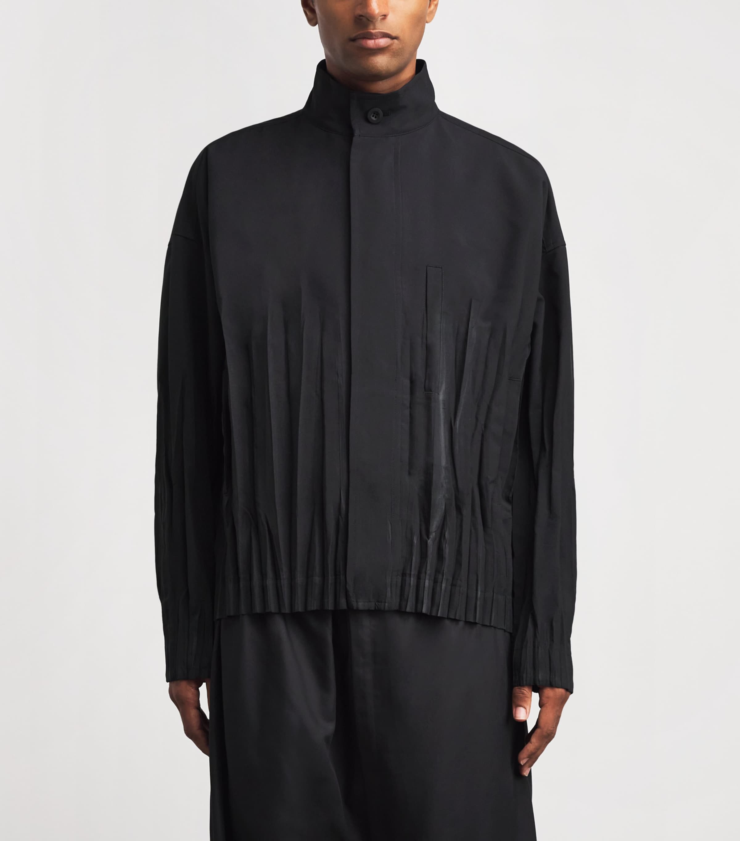 IM MEN Mens Gathered Waft Jacket Black Image 4
