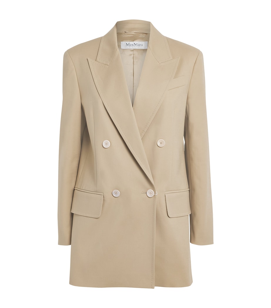 Stretch-Cotton Double-Breasted Blazer SAND Image 1