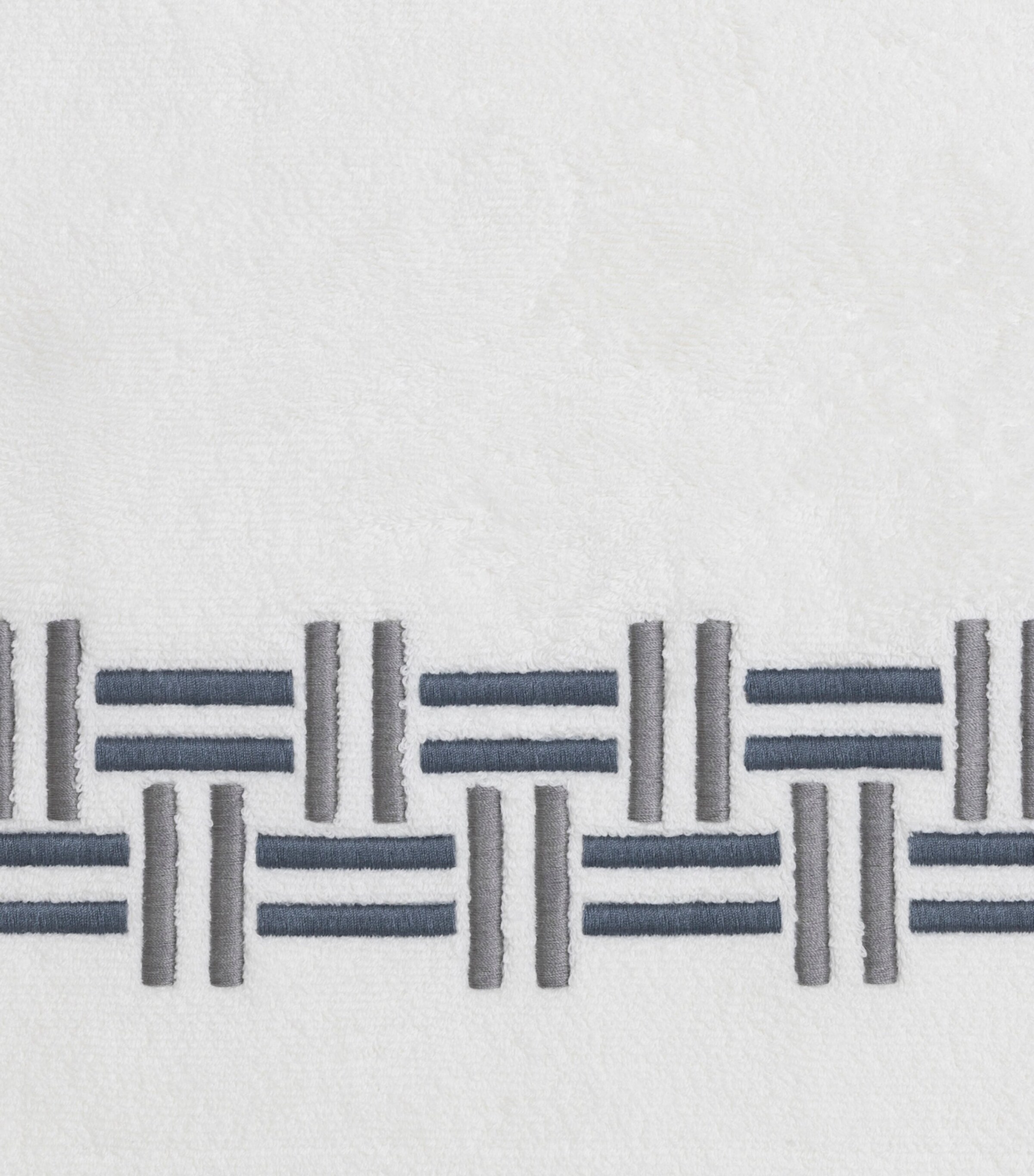 Basket Weave Hand Towel (60cm x 110cm) 8E23 - STEEL BLUE/GR Image 4