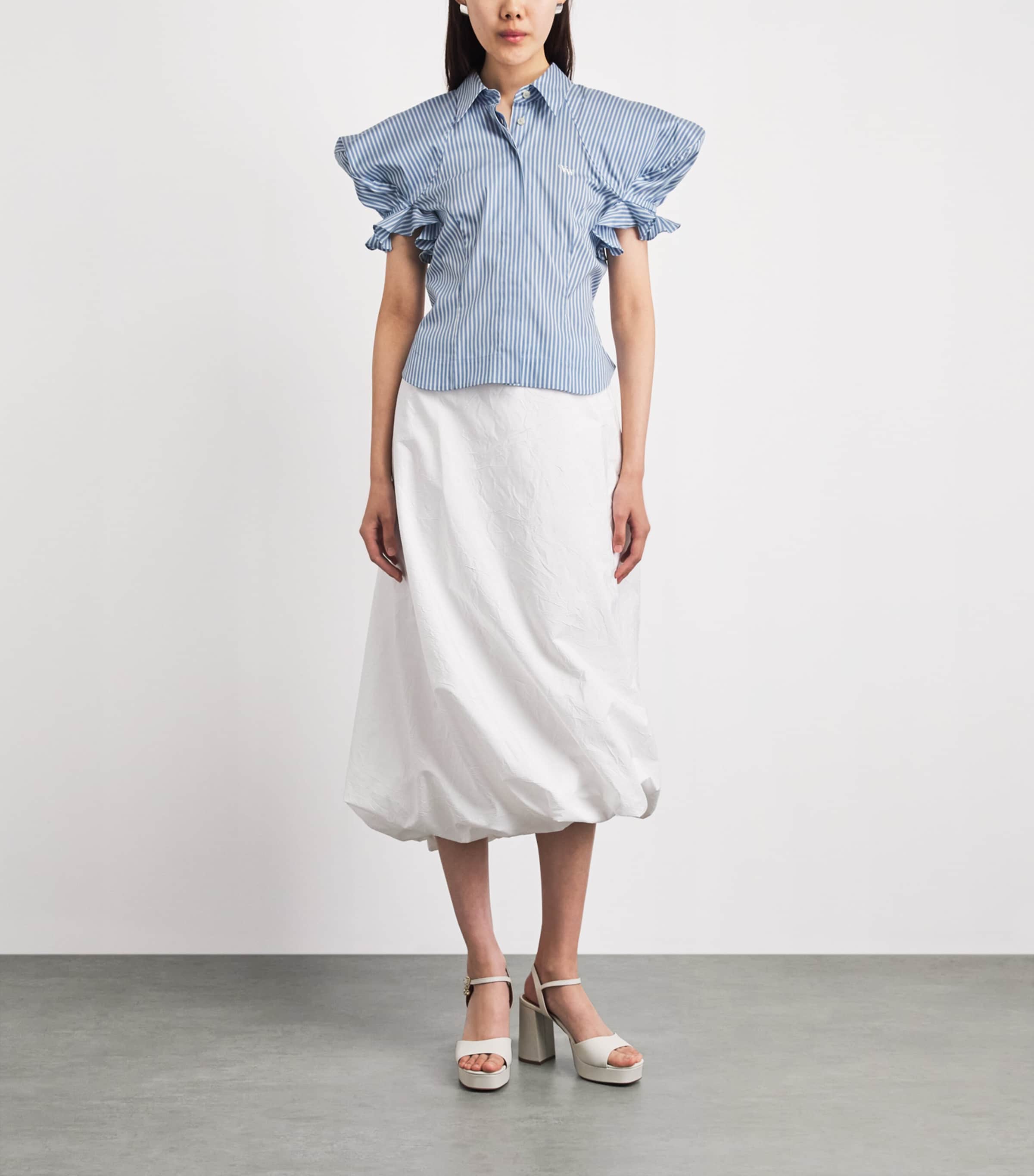 vivienne Westwoodストライプシャツスモッキングスカート Vivienne Westwood Blue Stripe Gexy Shirt | Harrods US