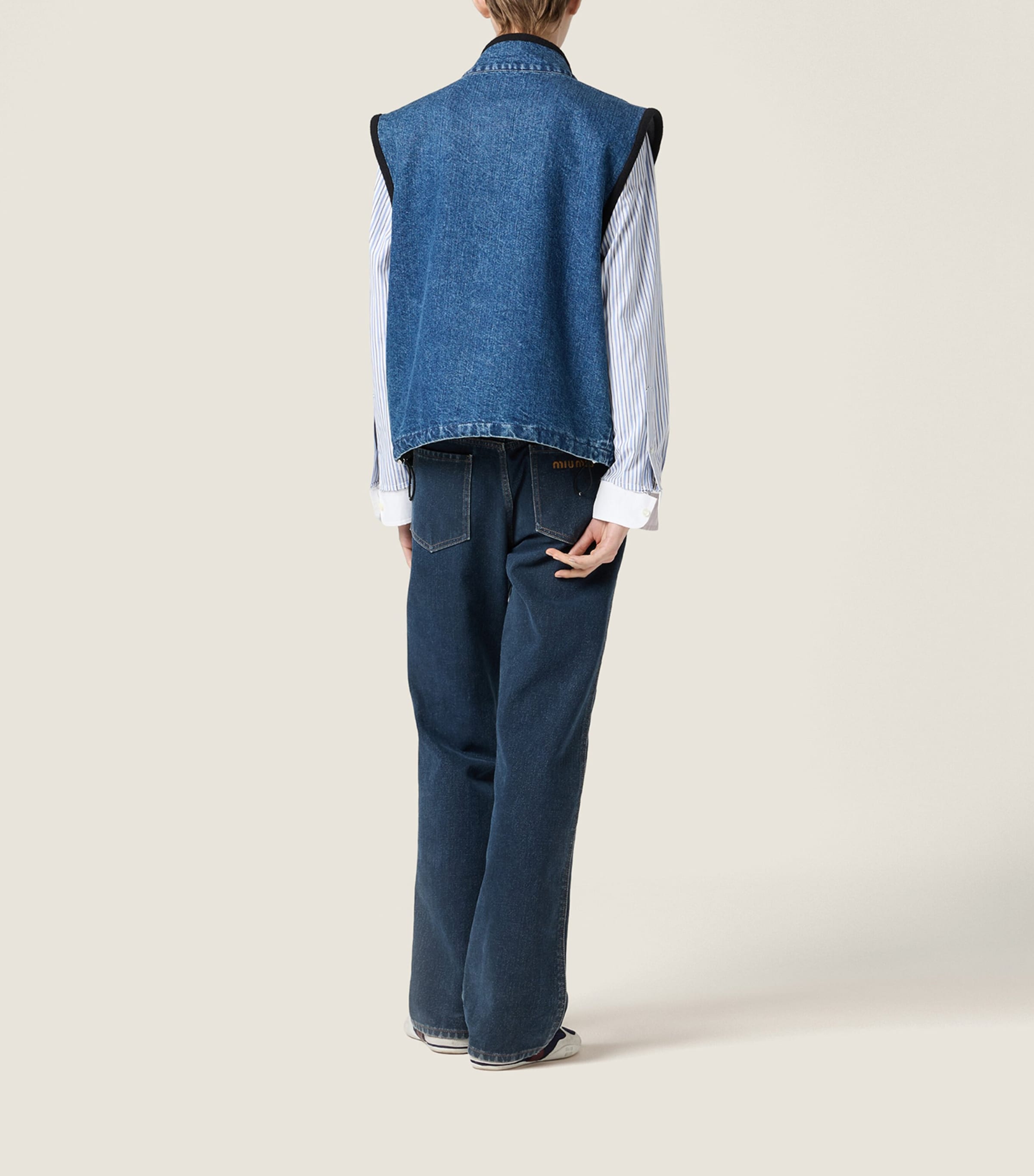 Miu Miu Blue Denim Logo Vest | Harrods UK