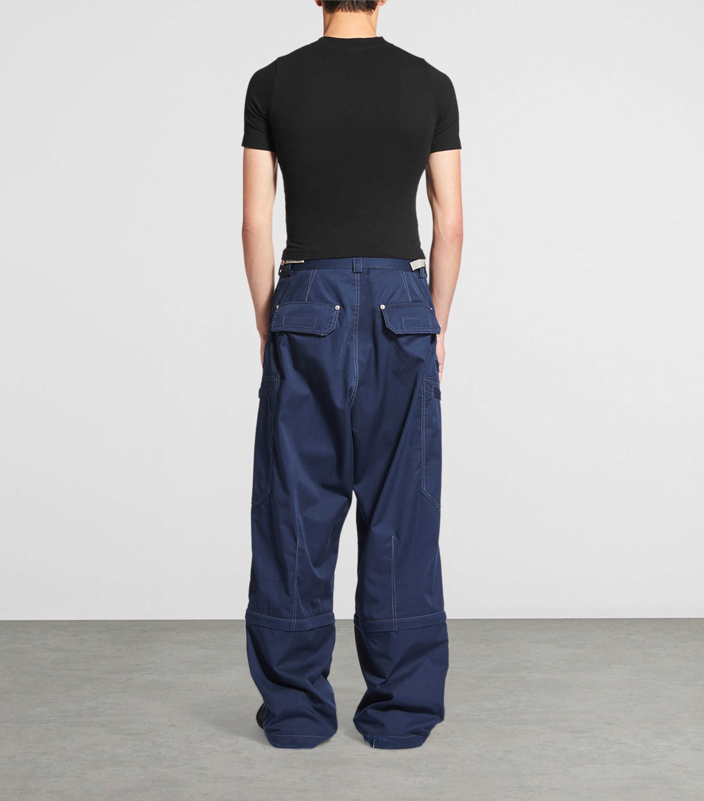 Balenciaga Navy Cotton-Blend Logo Utility Work Trousers Balenciaga Navy Cotton-Blend Logo Utility Work Trousers