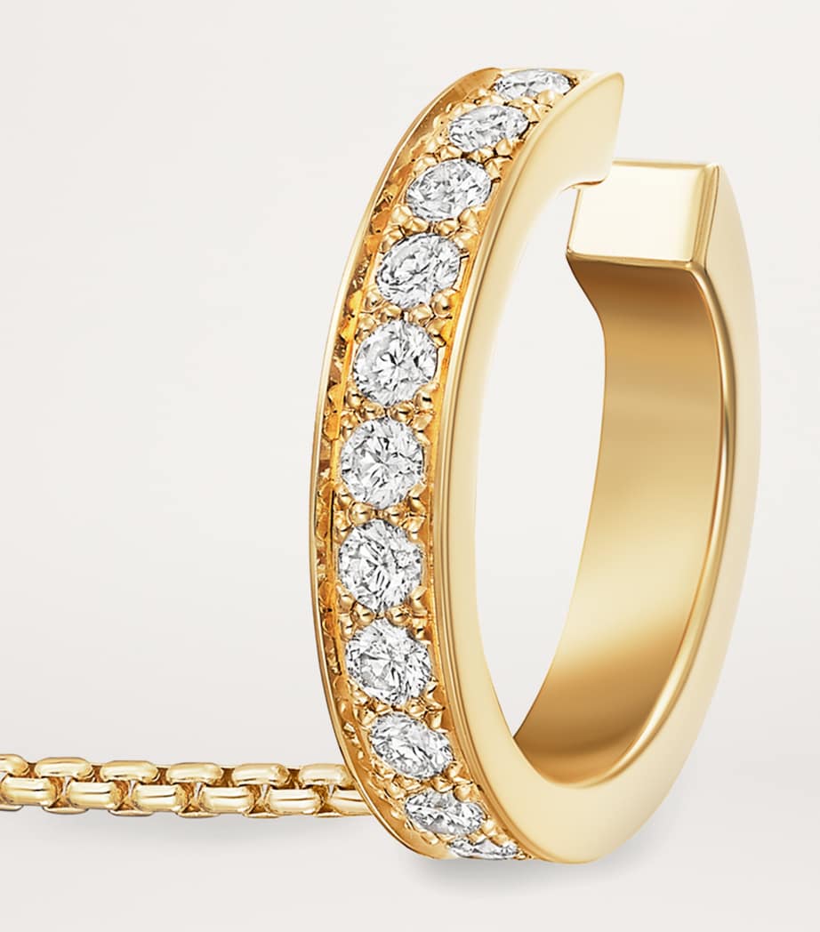 Yellow Gold and Diamond LOVE Hoop Single Earring YELLOW GOLD Image 4