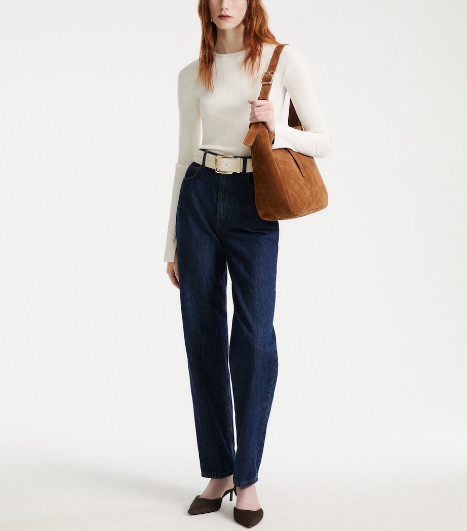 Marella Womens Slim Rib Sweater White Image 2