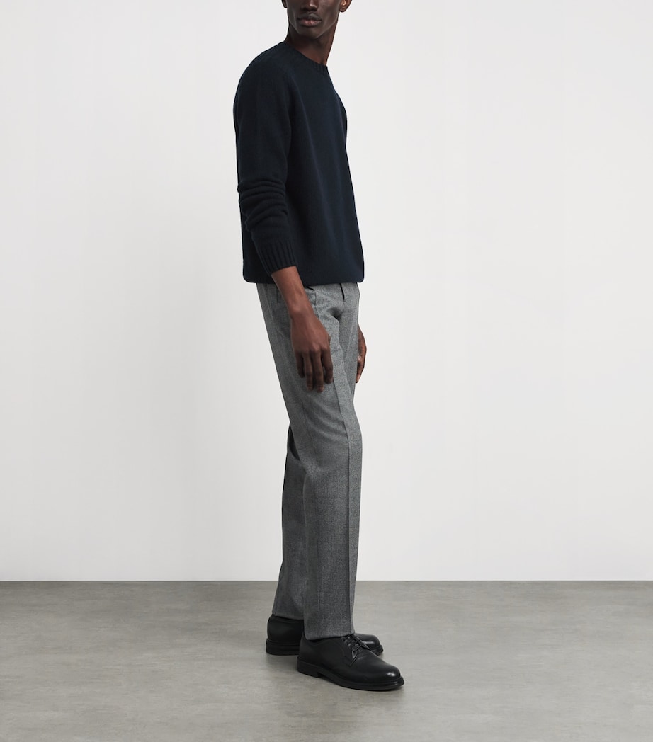 Wool Crew-Neck Sweater 9200 BLUE Image 2