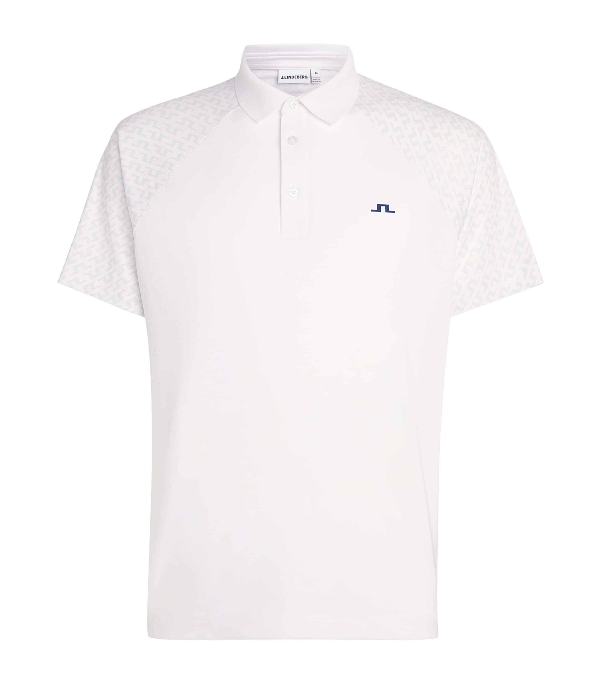 J Lindeberg Mens Technical Tucker Polo Shirt Tonal White Image 1