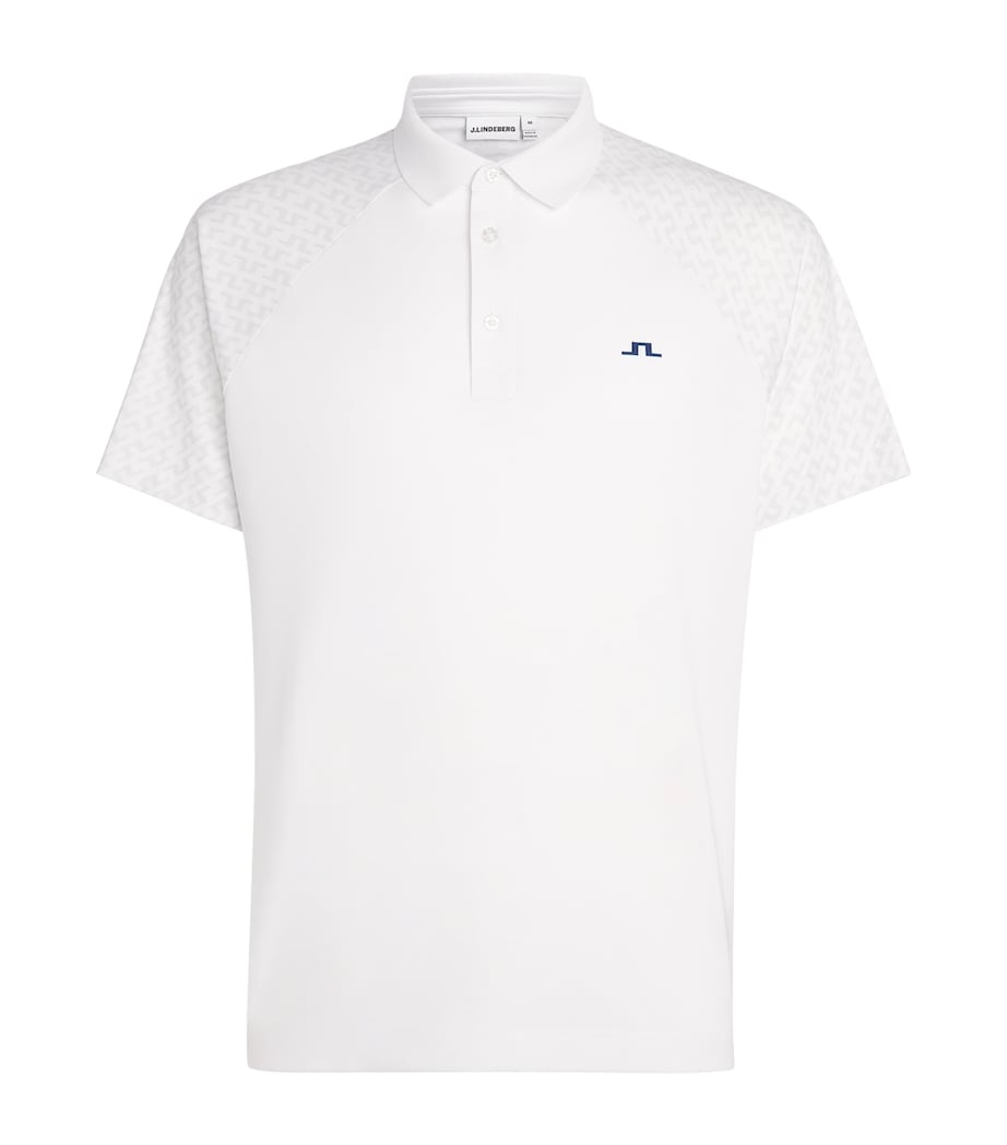 J Lindeberg Mens Technical Tucker Polo Shirt Tonal White Image 1