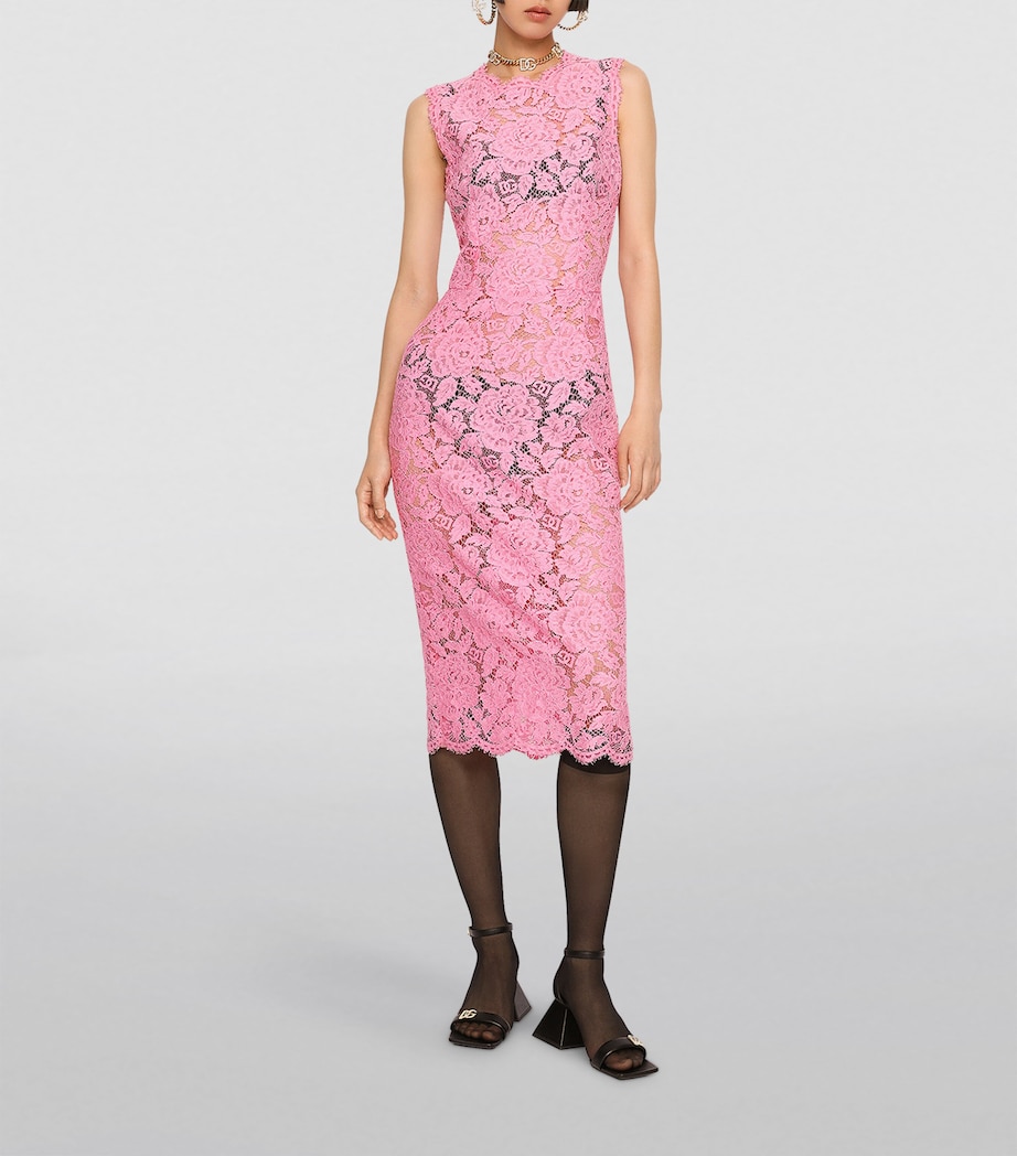 Lace Midi Dress F0758-PINK 2 Image 3
