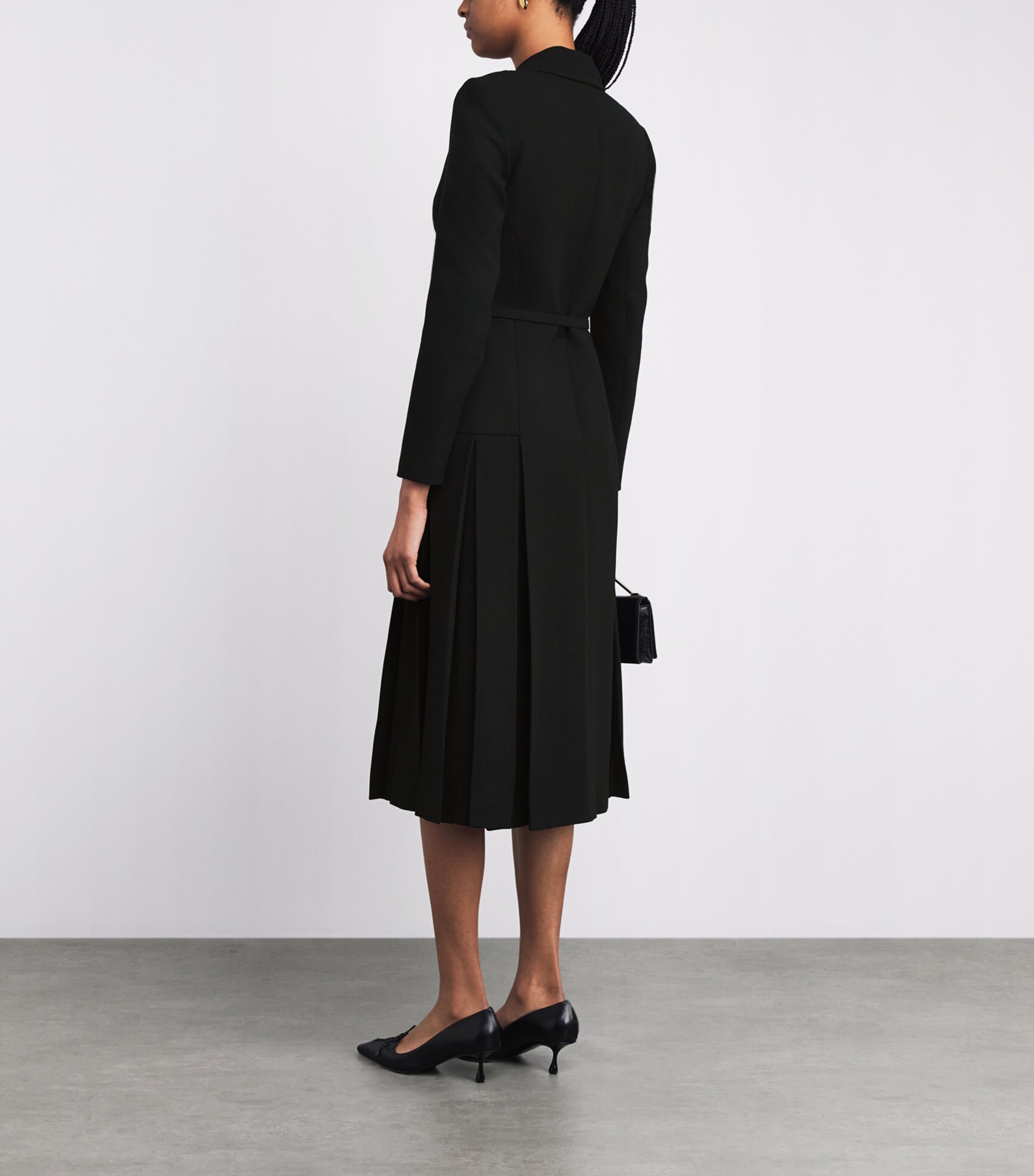 Emilia Wickstead Womens Wool Chaney Midi Dress Black Image 4
