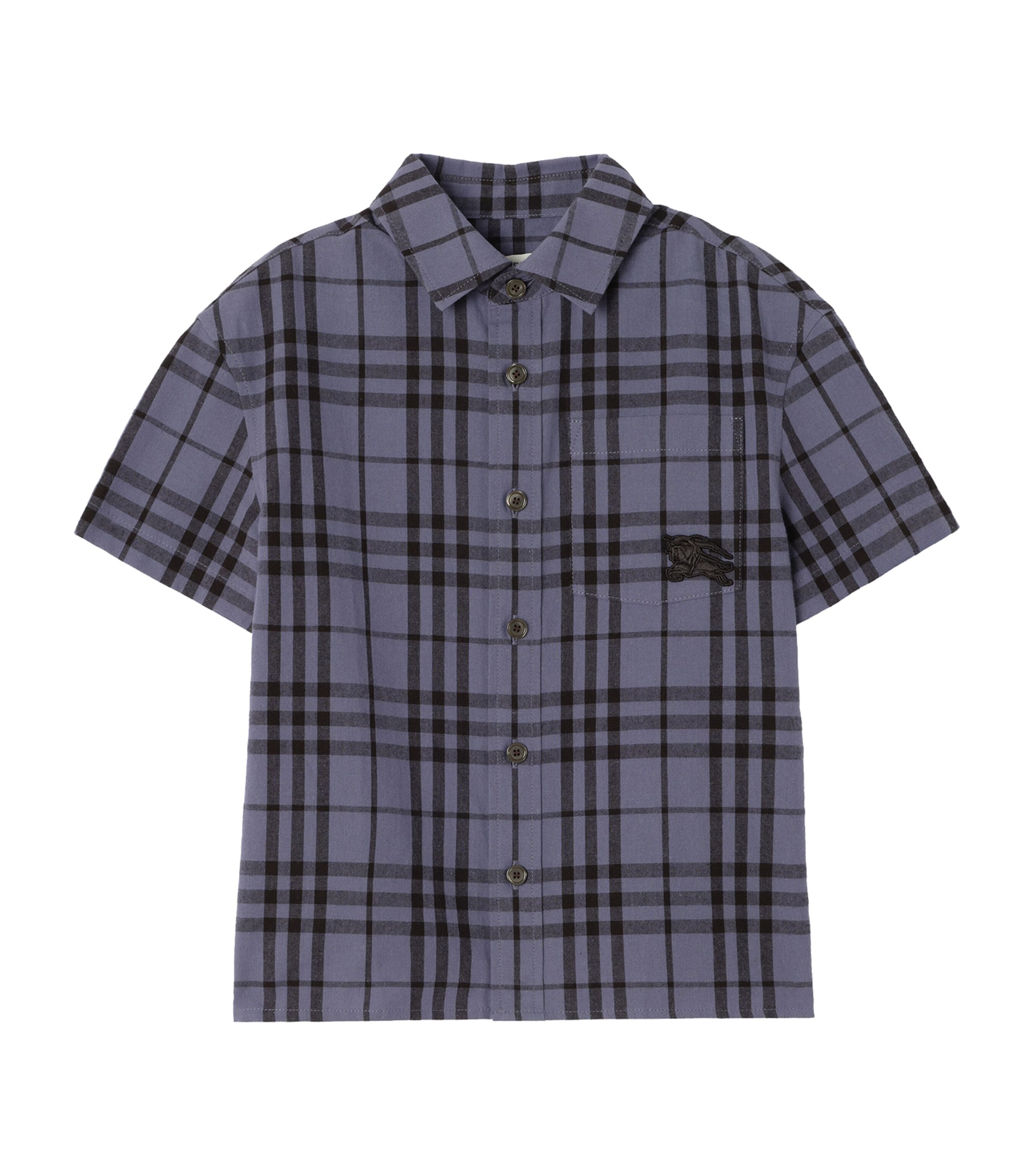 Burberry Kids Cotton Check Shirt (4-12 Years) Damson Blu/blk Ip Ck Image 1