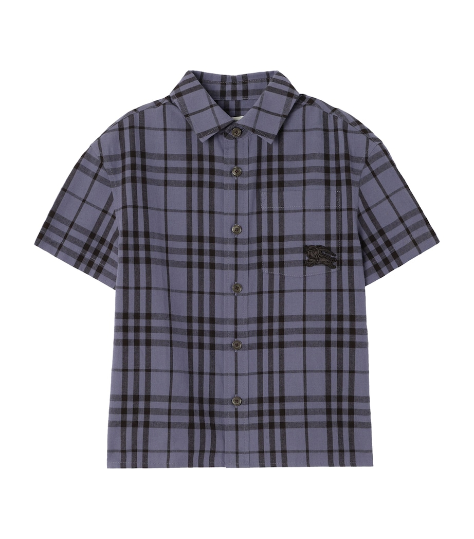 Burberry Kids Cotton Check Shirt (4-12 Years) Damson Blu/blk Ip Ck Image 1