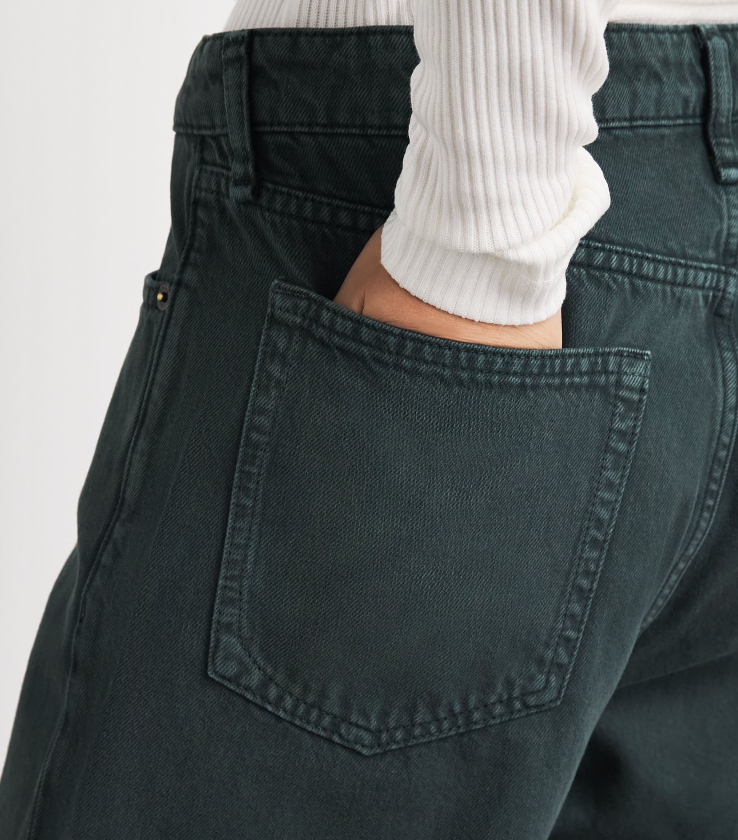 Rag & Bone Womens Logan Mid-Rise Wide-Leg Jeans Greenstone Image 3