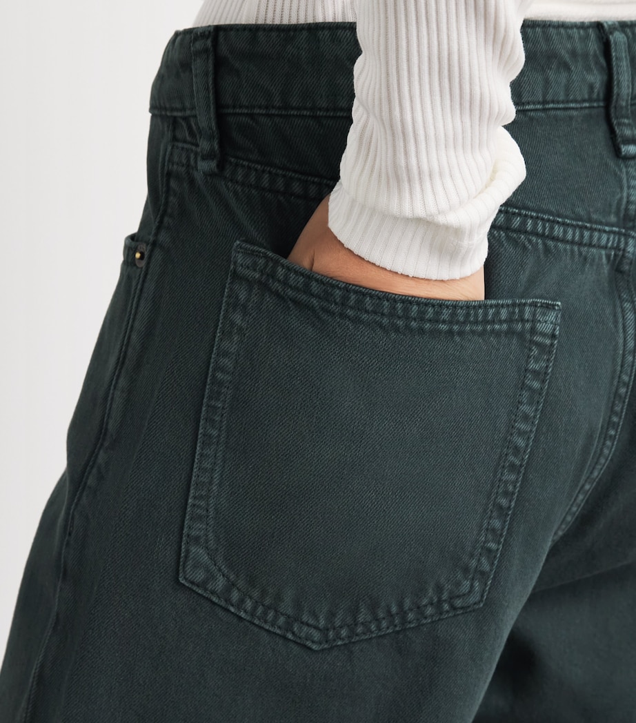 Rag & Bone Womens Logan Mid-Rise Wide-Leg Jeans Greenstone Image 3
