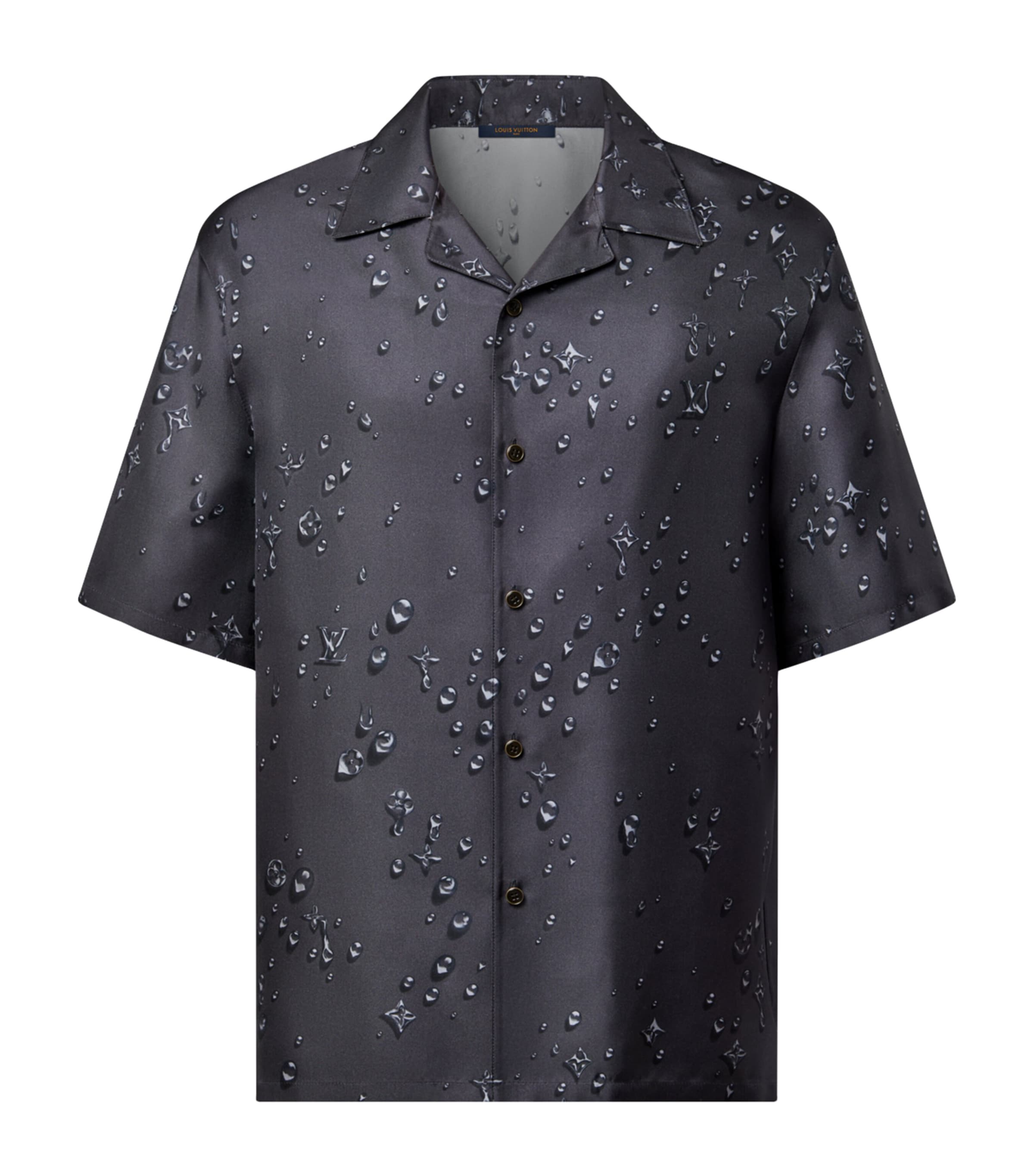 Silk Twill Monogram Shirt OBSIDIAN Image 1