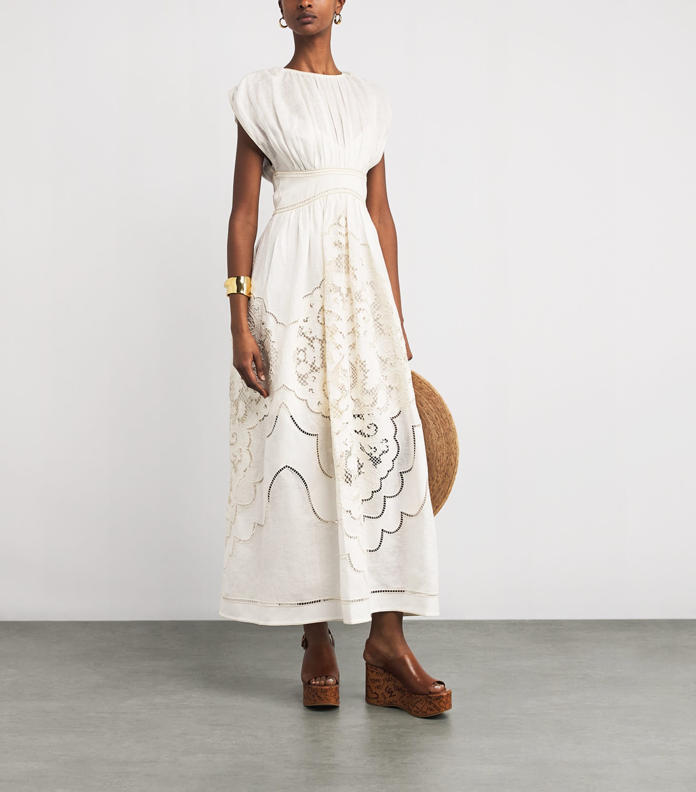 Linen Daylight Maxi Dress CREAMCRM Image 2