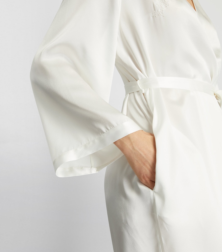 Silk Lace-Trim Robe NATUREL Image 6